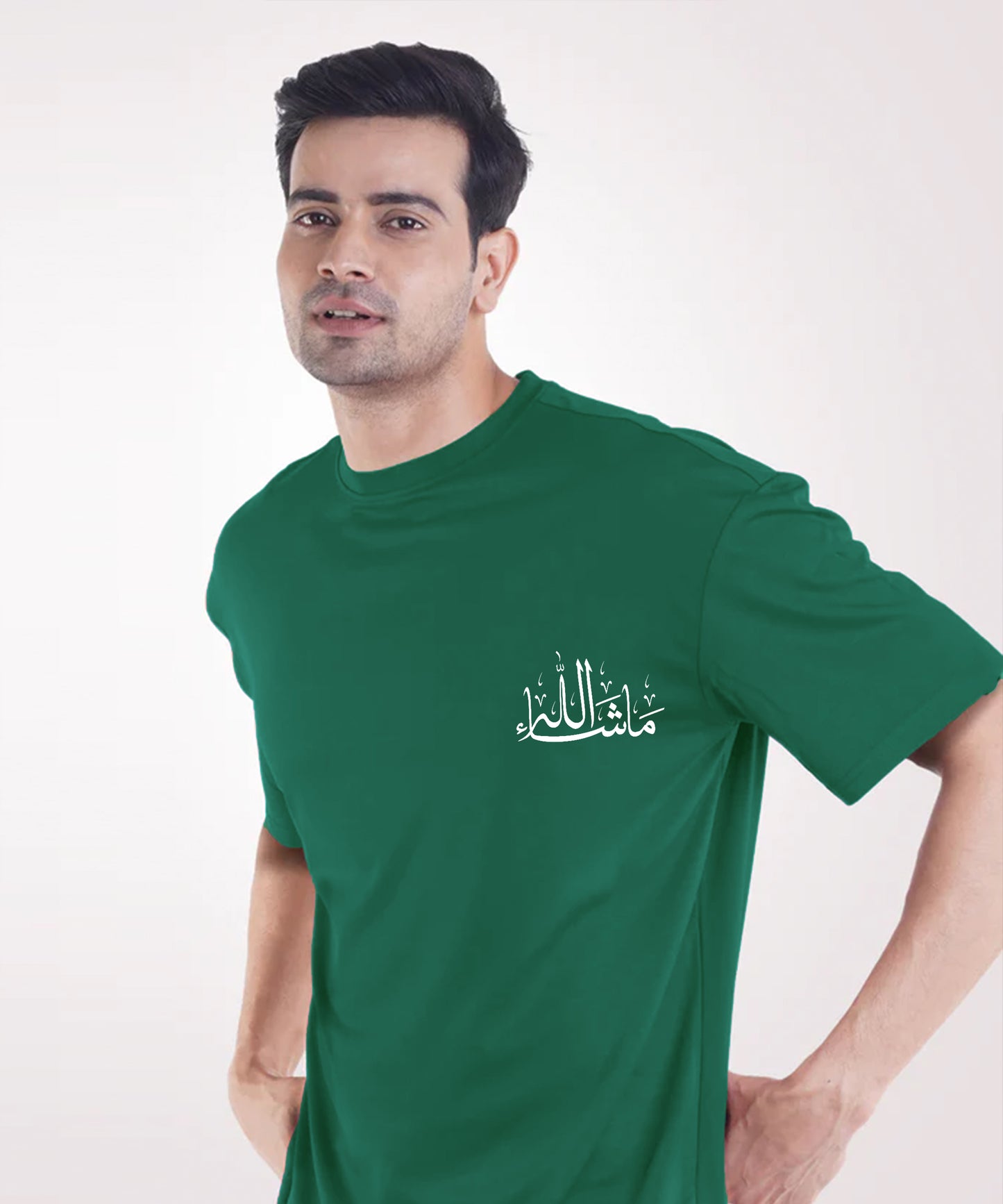 Men Ramzan Over Size T-Shirt- Green