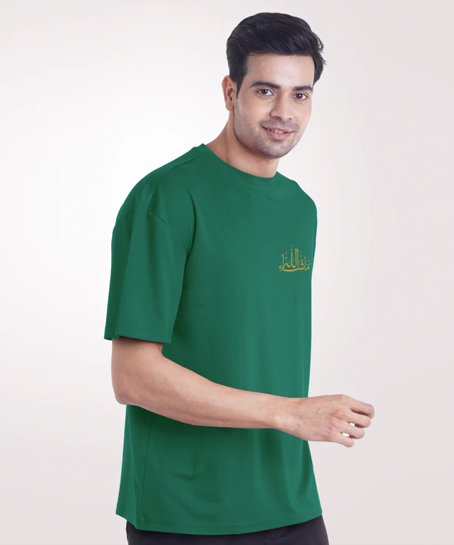 Men Ramzan Over Size T-Shirt- Green