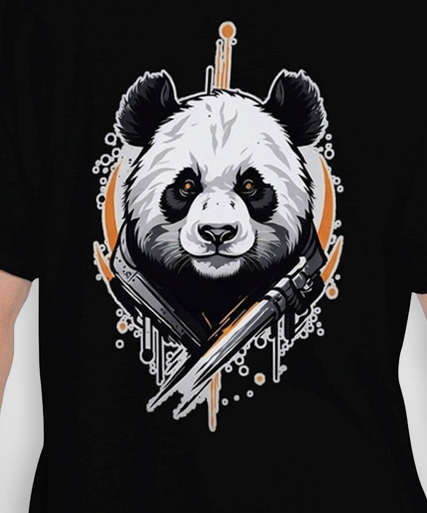 J&JP Men Oversized Back Printed T-Shirt-Black