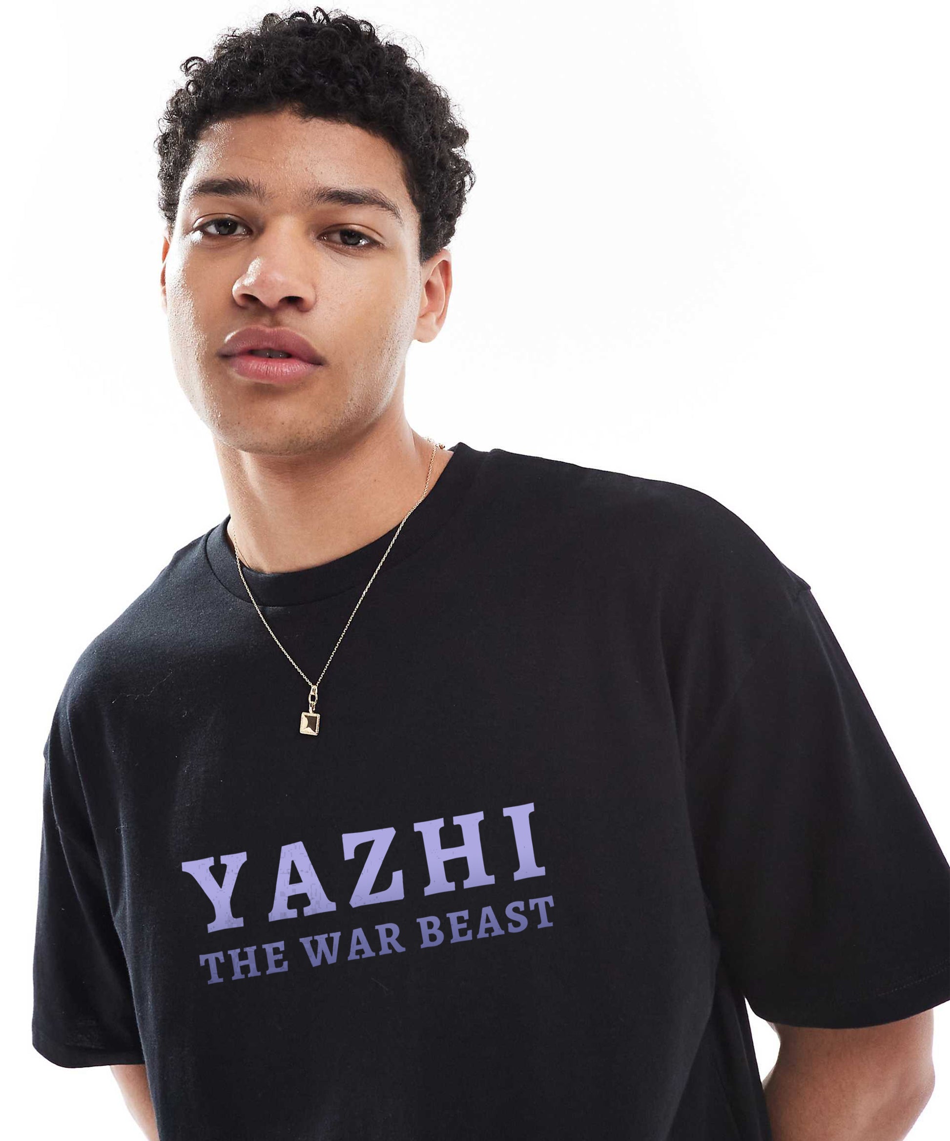 J&JP Yazhi The War Beast Men Oversized T-Shirt - Black
