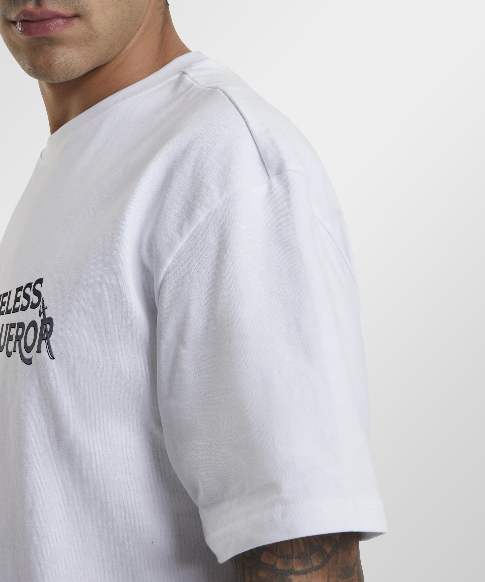 J&JP Men Oversized T-Shirt Bhima Sena Printed- White