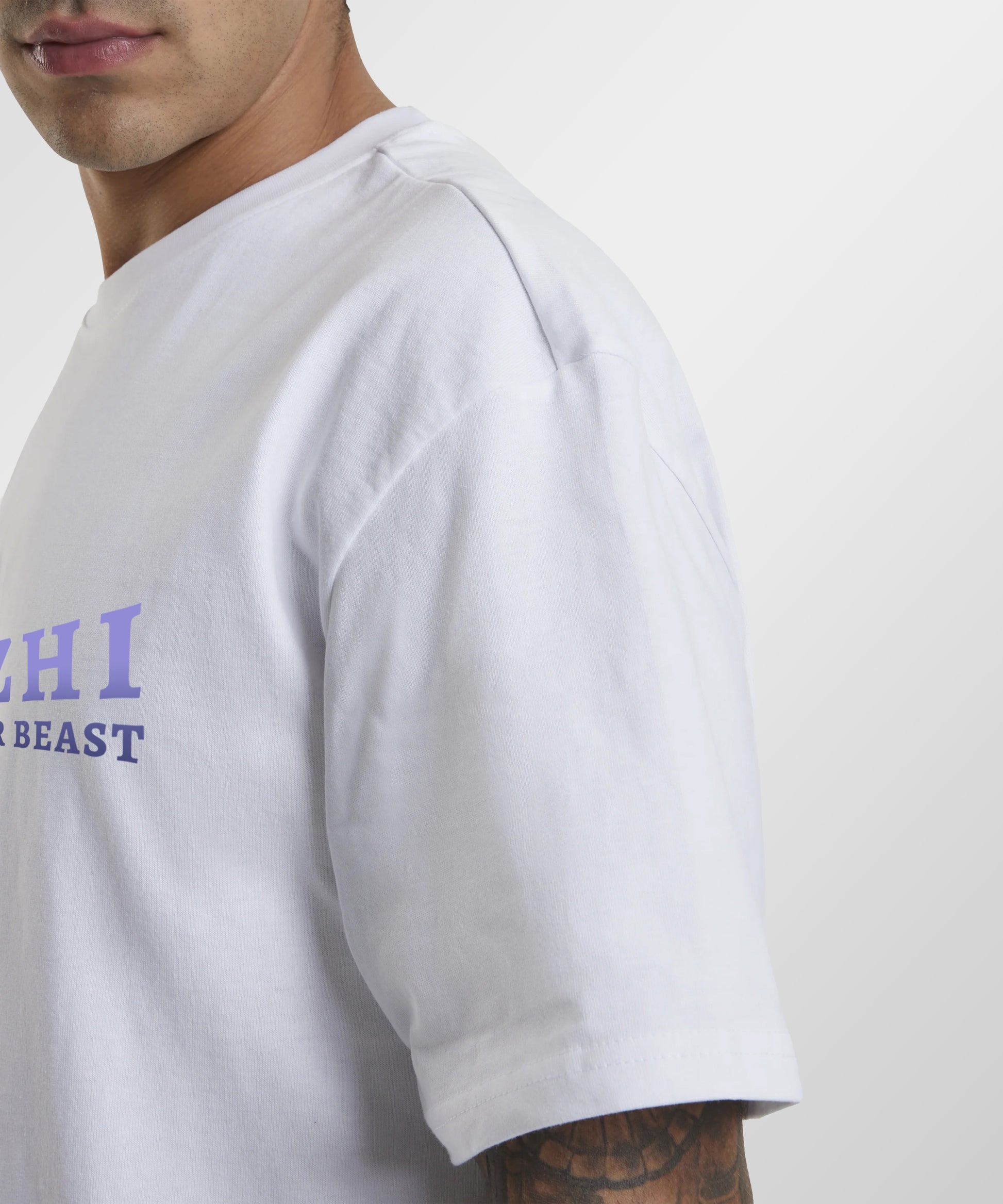 J&JP Men Yazhi The war beastTamil Tshirt Oversized - White