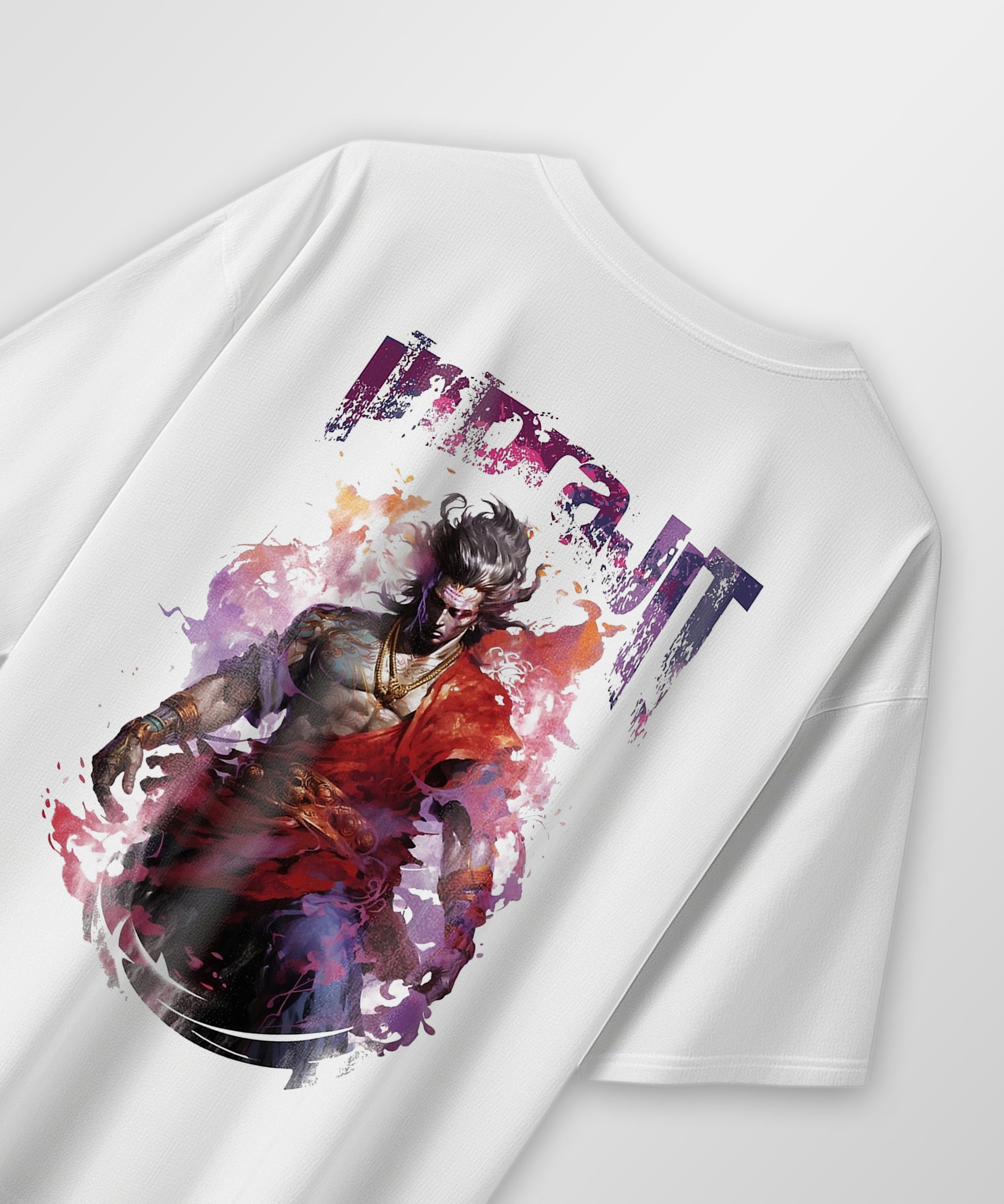 J&JP Men Oversized T-Shirt Indrajit Printed- White