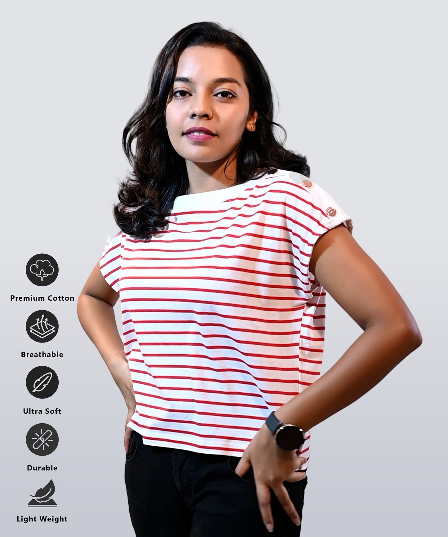 J&JP Women’s Striped T-Shirt – Casual Cotton Top