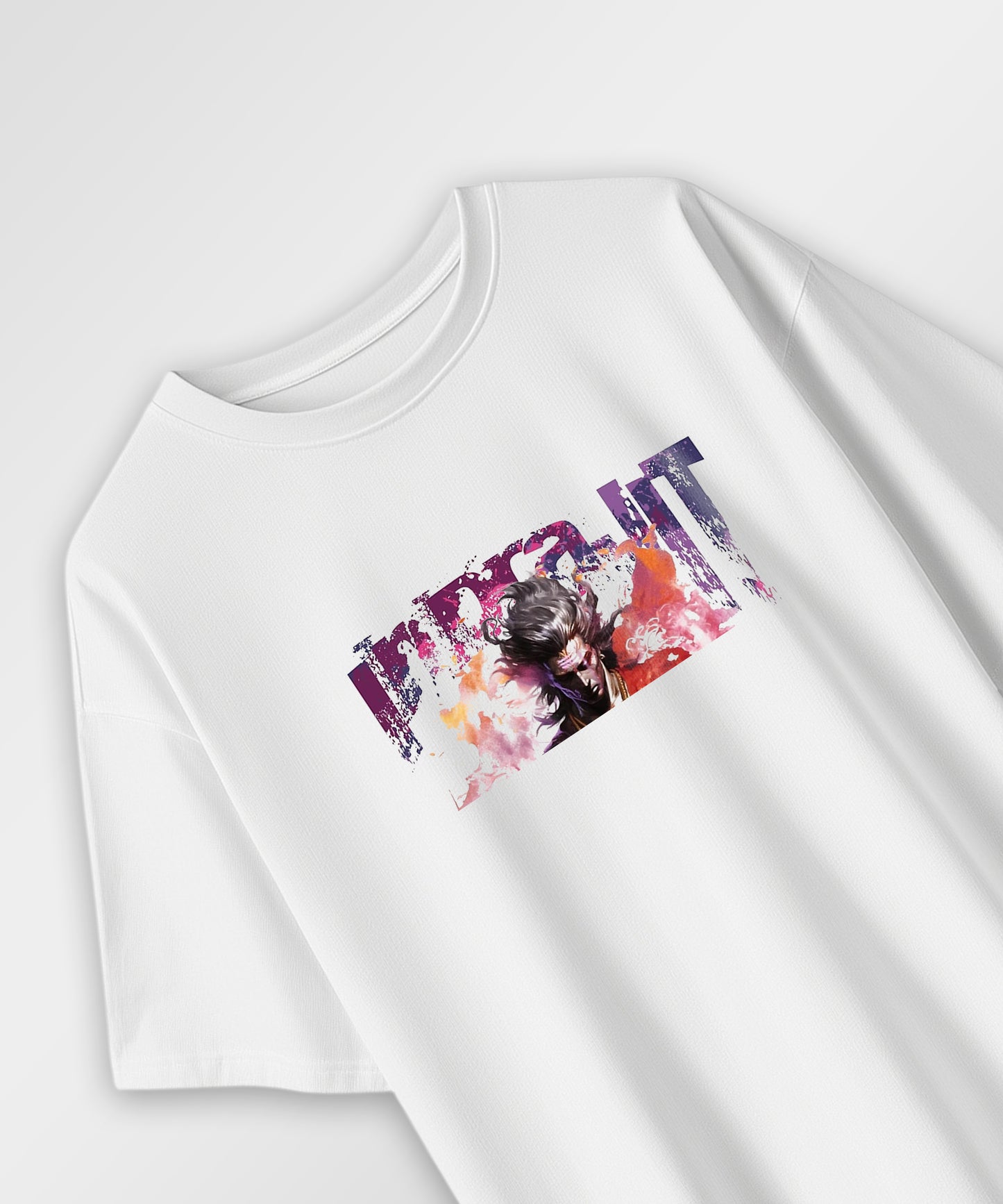 J&JP Men Oversized T-Shirt Indrajit Printed- White