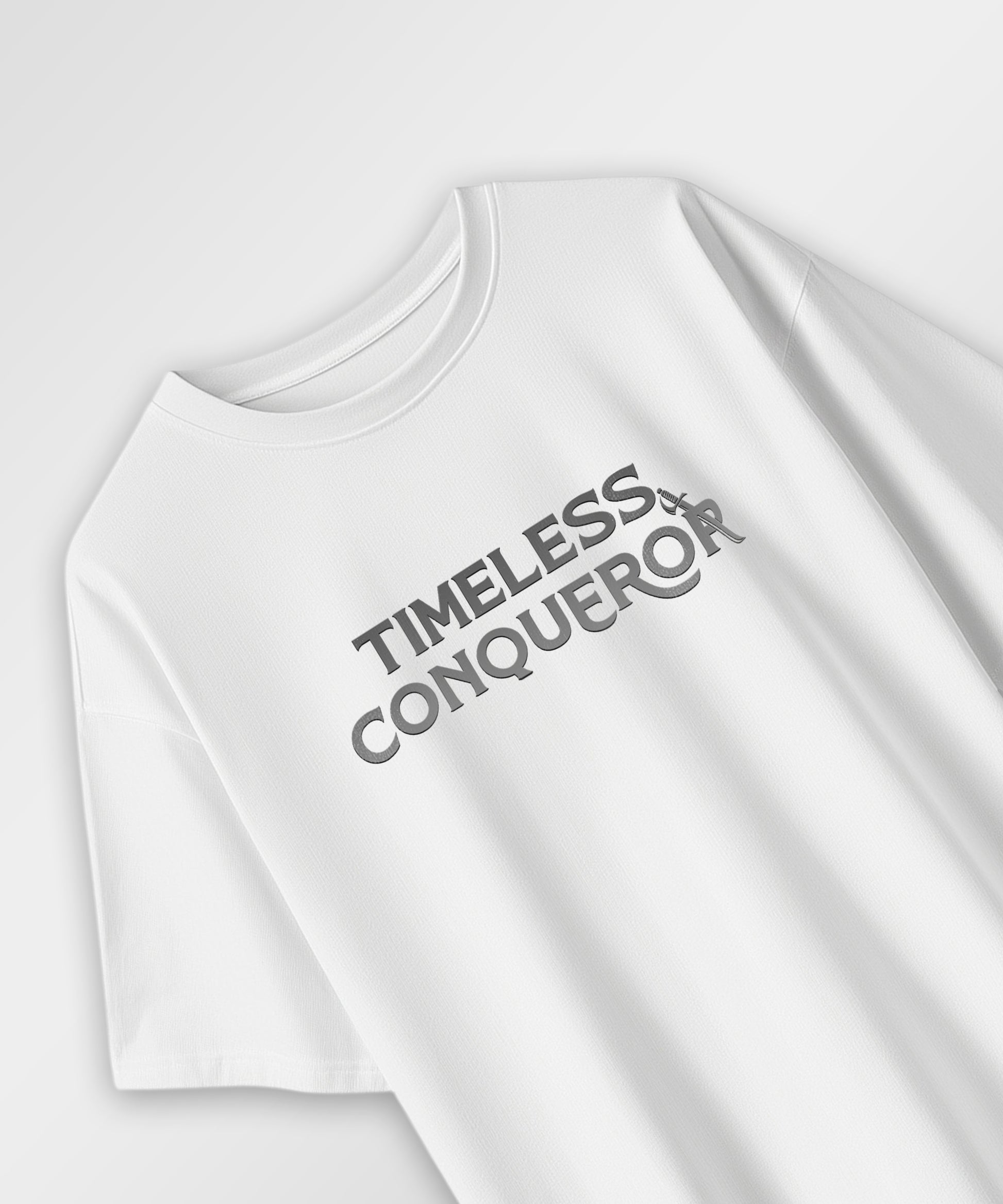 J&JP Men Oversized T-Shirt Krishna Printed- White