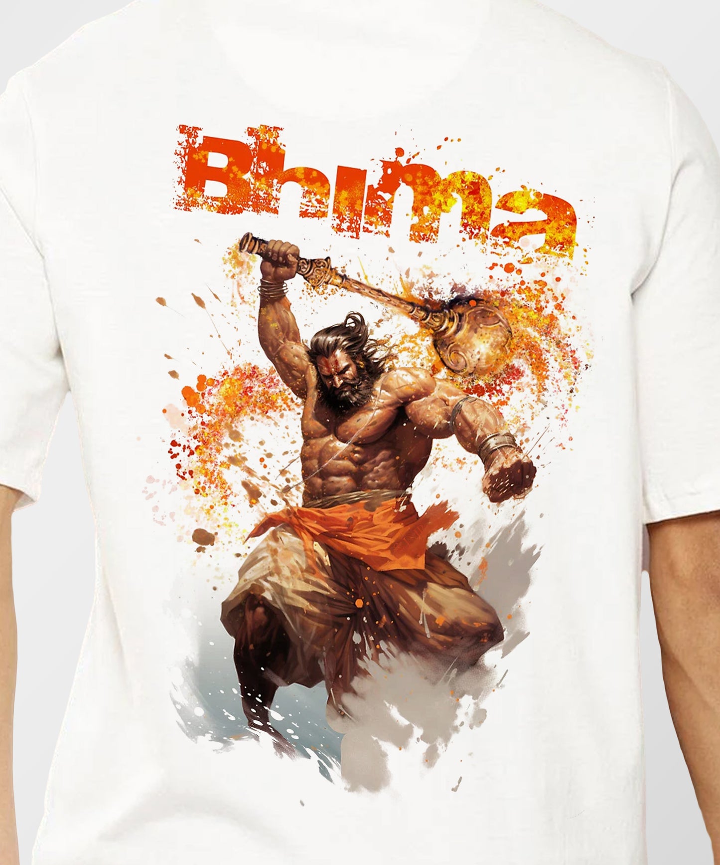 J&JP Men Oversized T-Shirt Bhima Printed- White