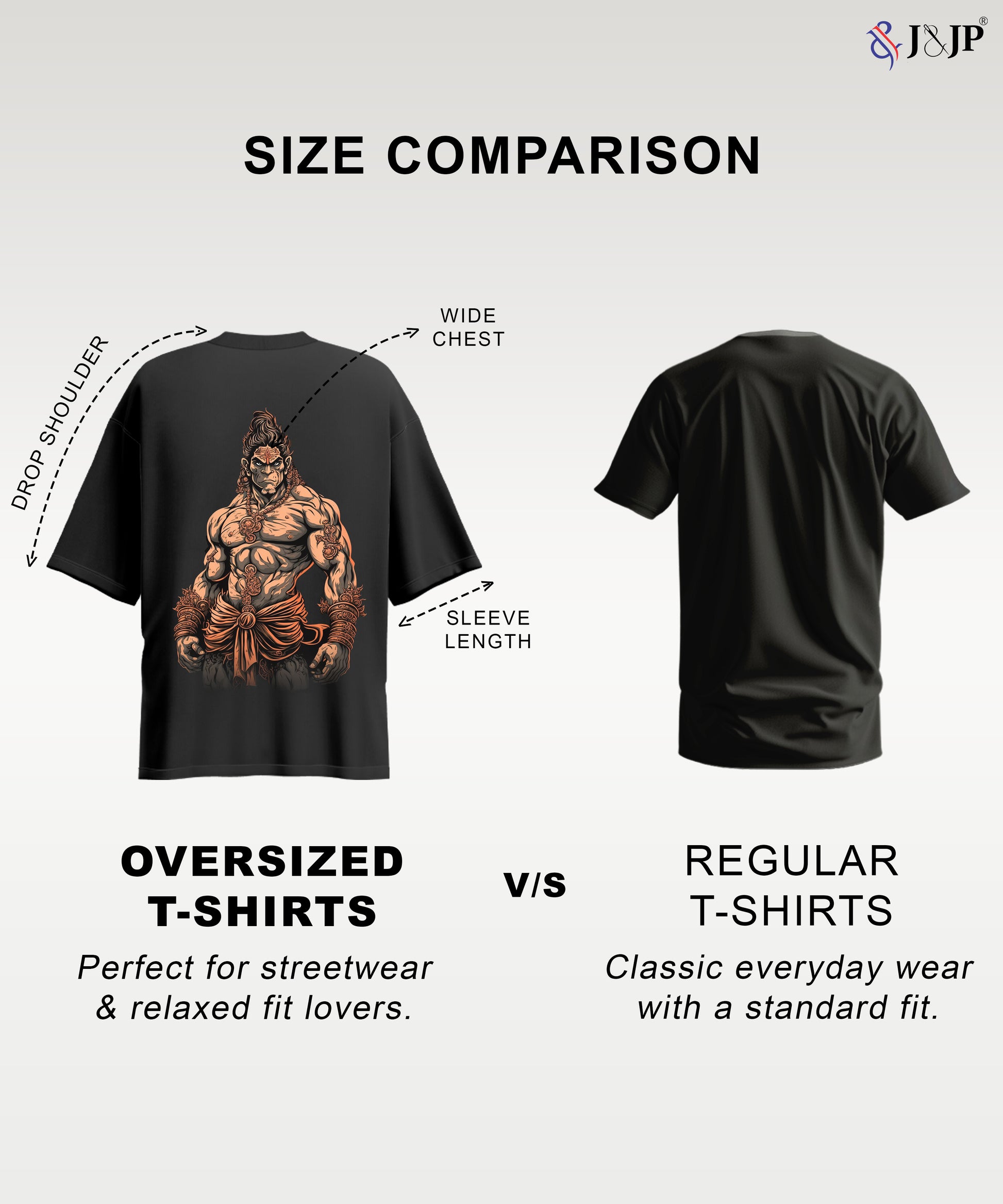 J&JP Men Oversized T-Shirt Karna Printed- Brown