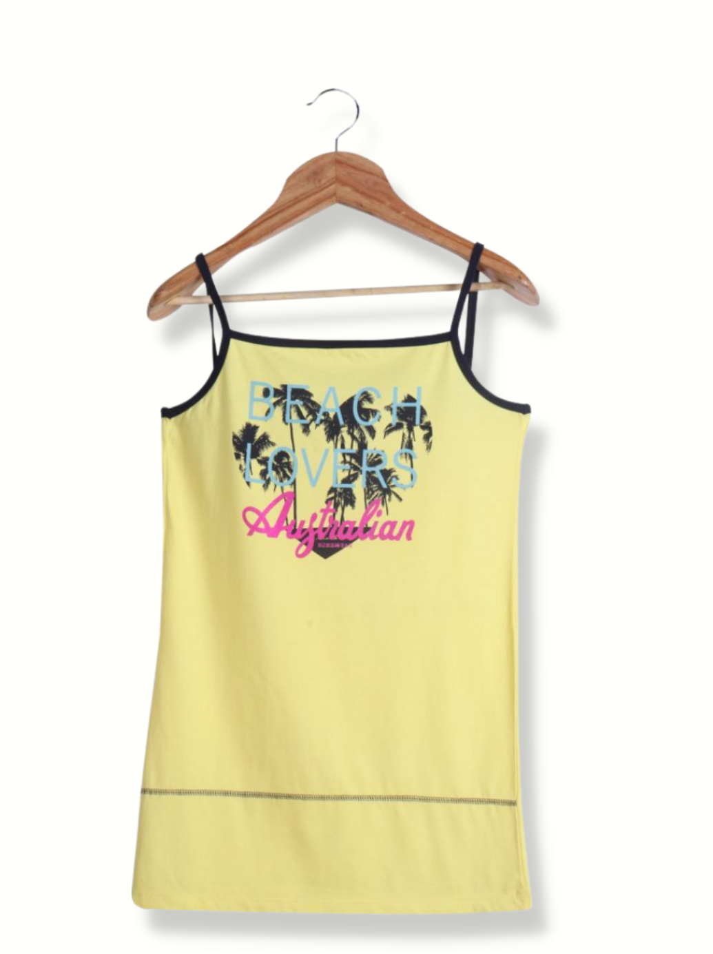 Women Yellow Spaghetti Strap T Shirt Bold and Comfortable