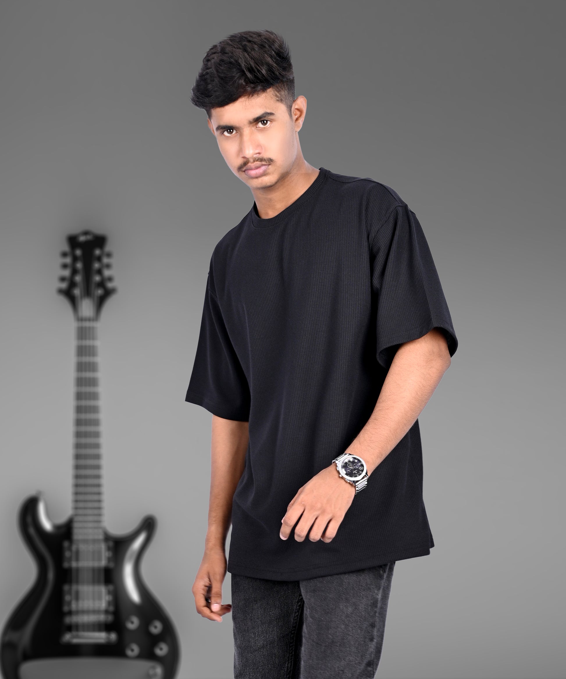 J&JP Texture tshirt-Black