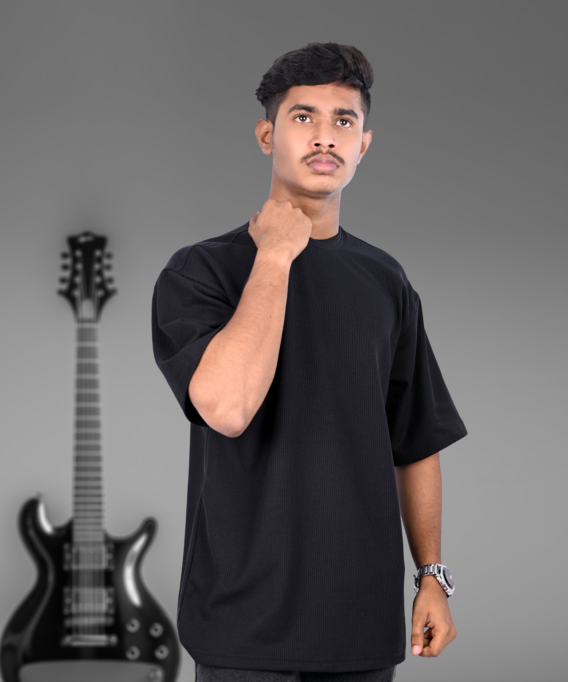 J&JP Texture tshirt-Black