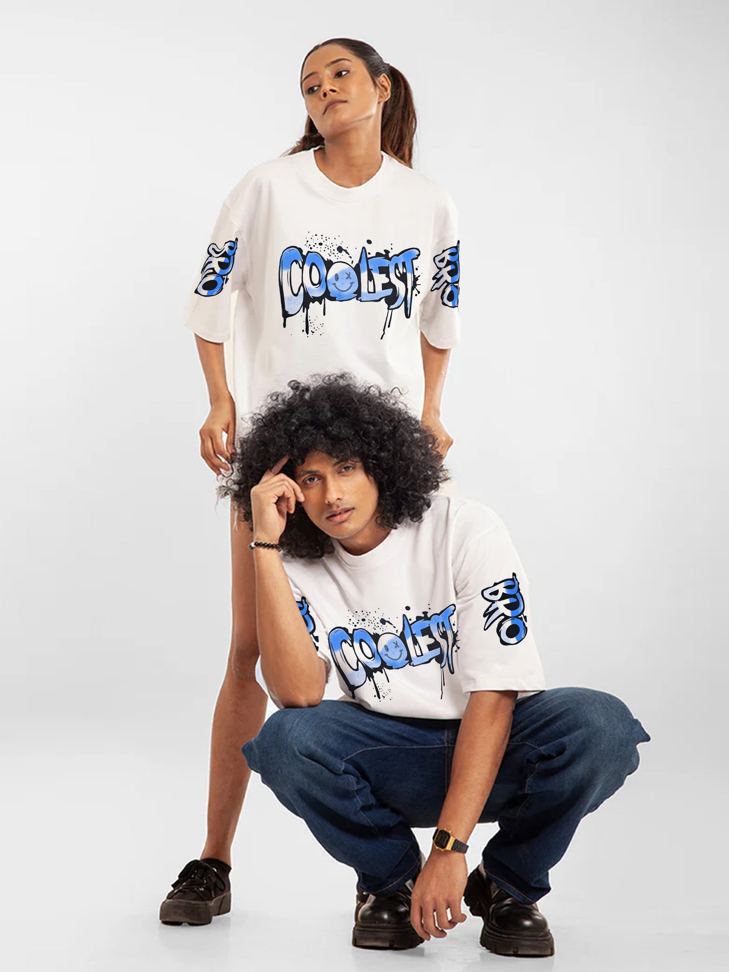 J&JP Mens oversized Puff Printed Tshirt