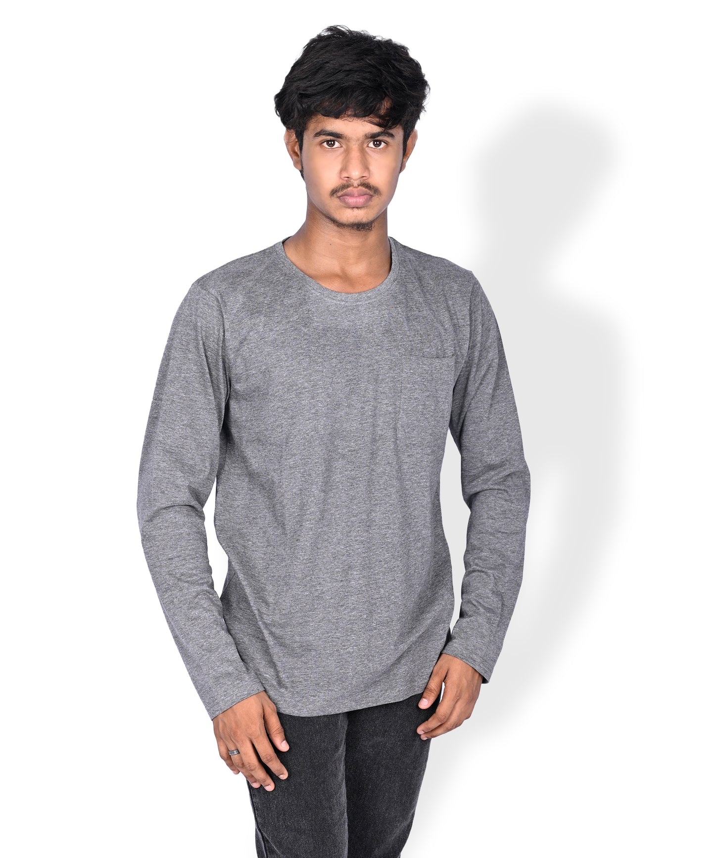 J&JP Solid Full sleeve charocal Tshirt