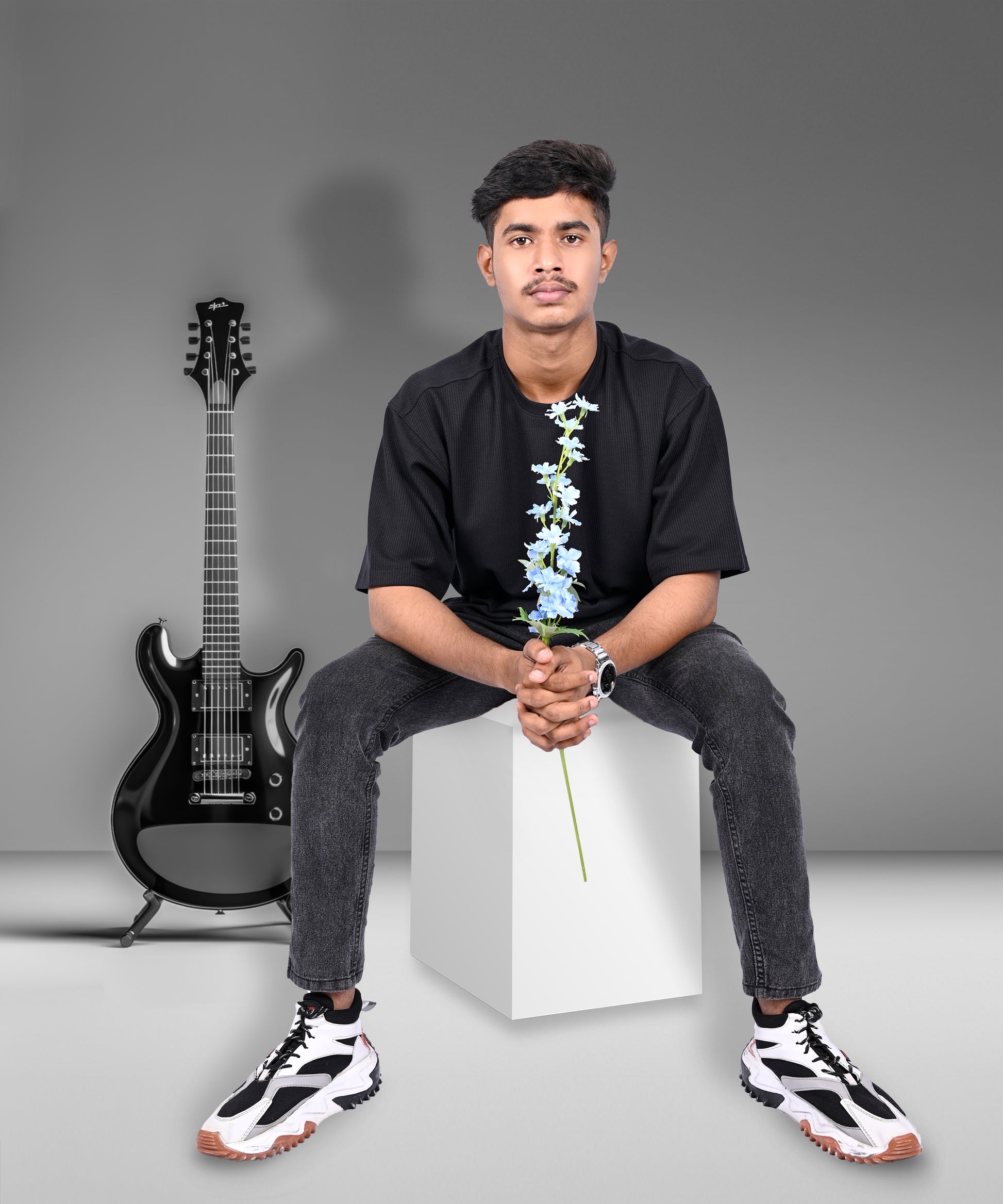 J&JP Texture tshirt-Black