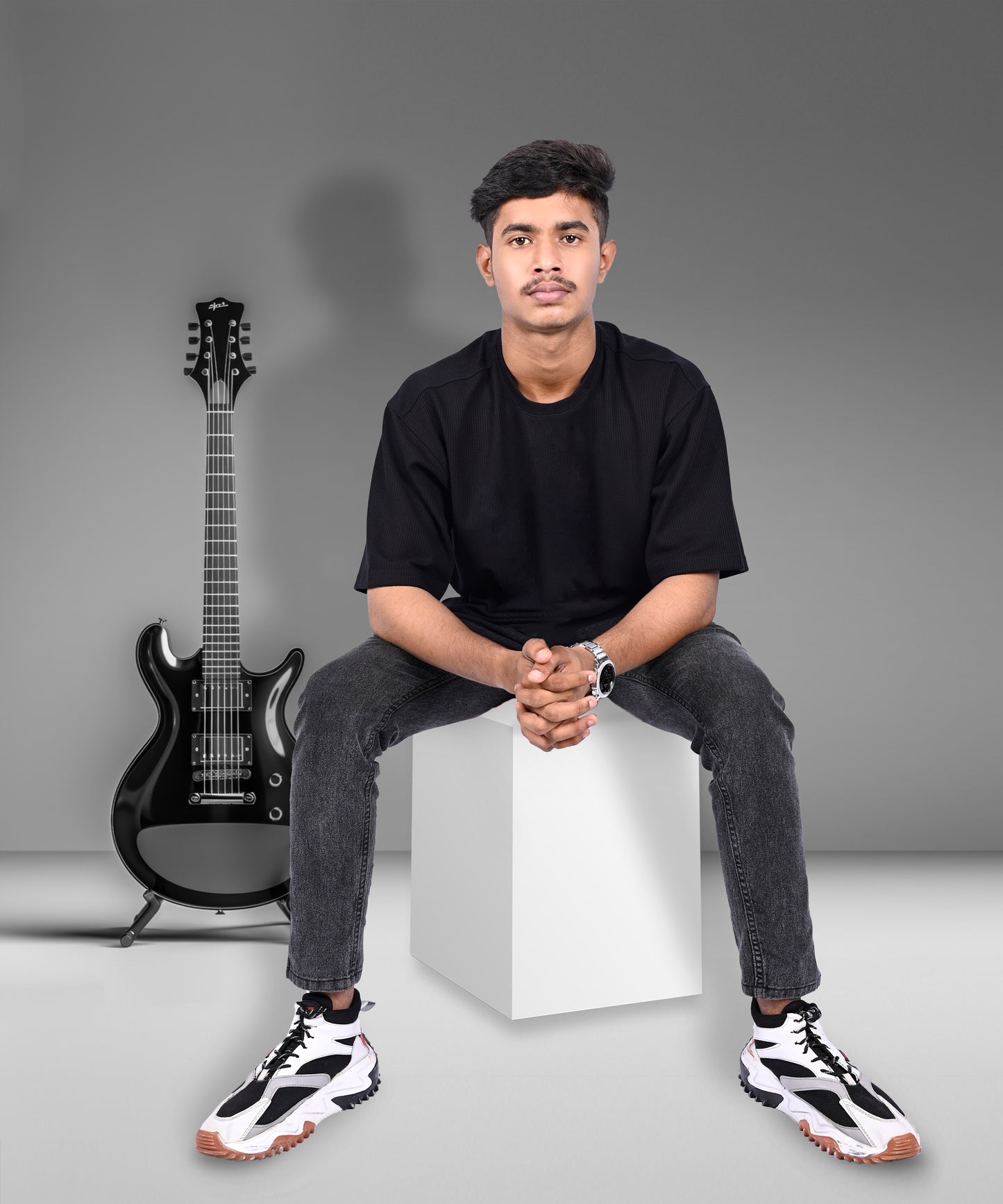 J&JP Texture tshirt-Black