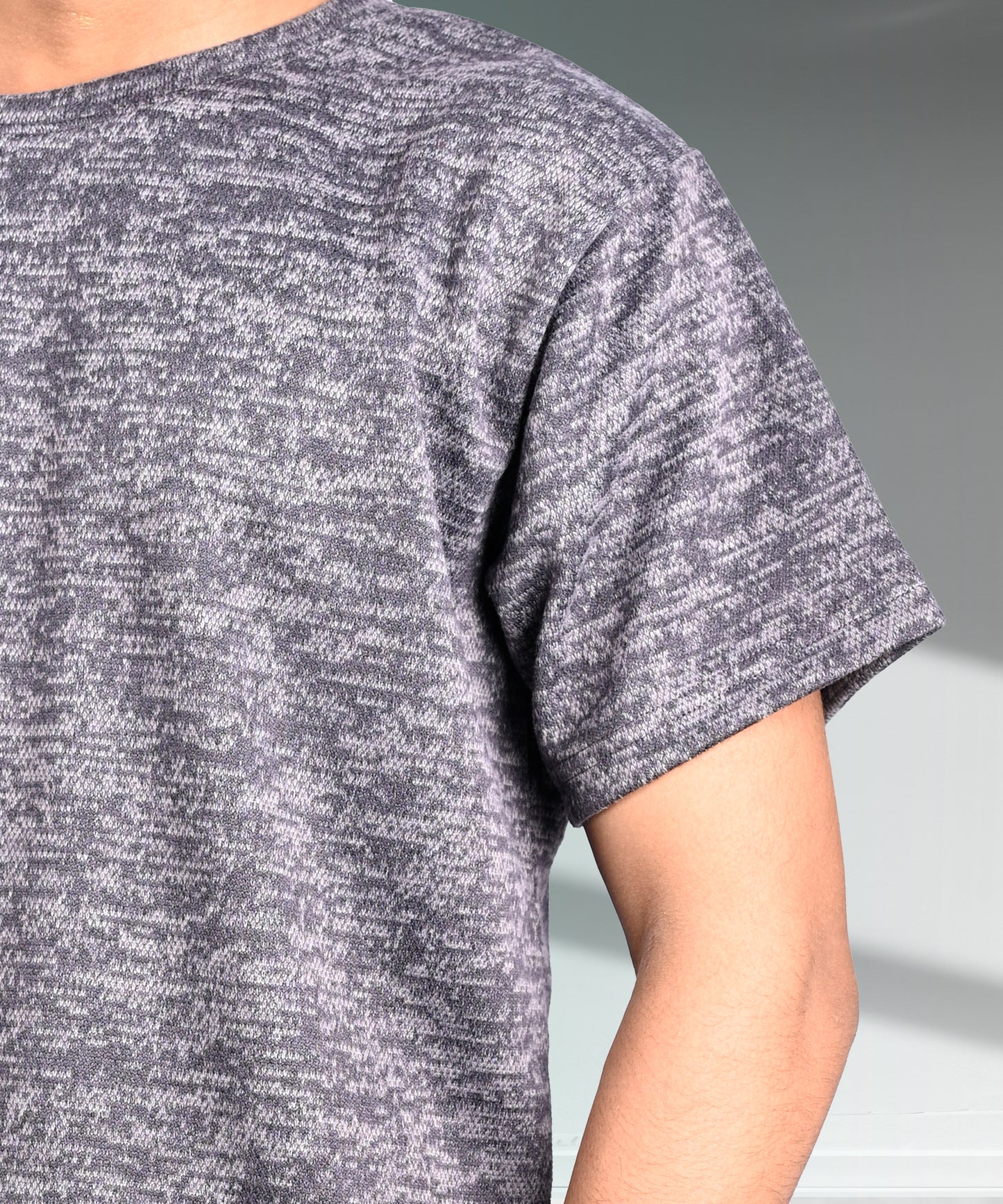 J&JP Texture Printed Dark Grey Tshirt