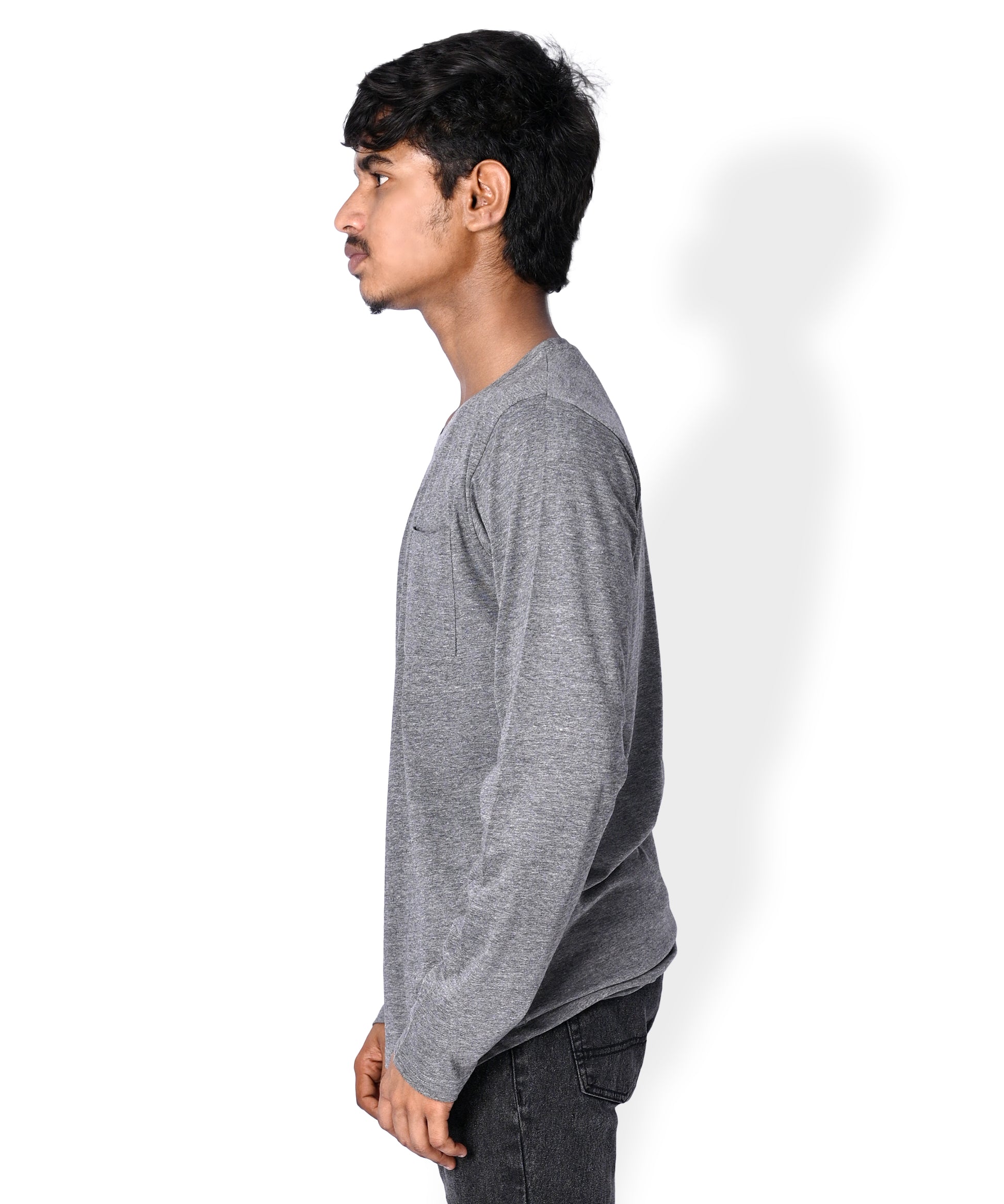 J&JP Solid Full sleeve charocal Tshirt