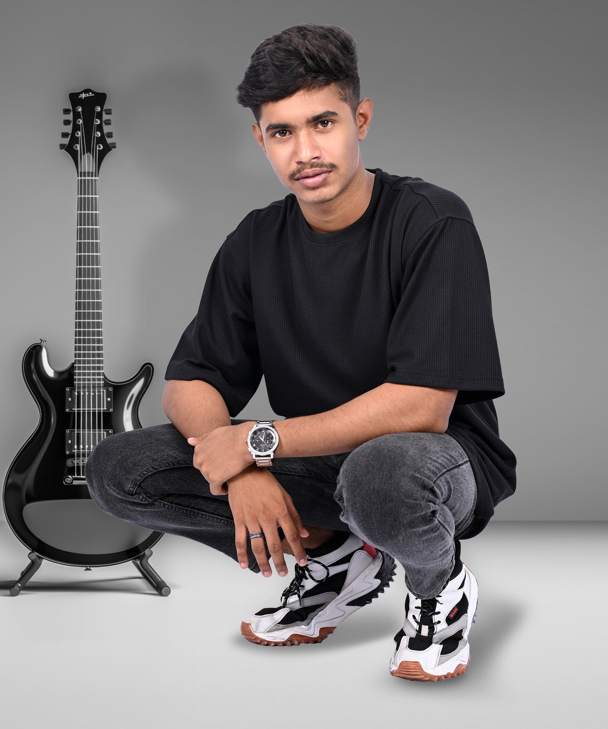 J&JP Texture tshirt-Black