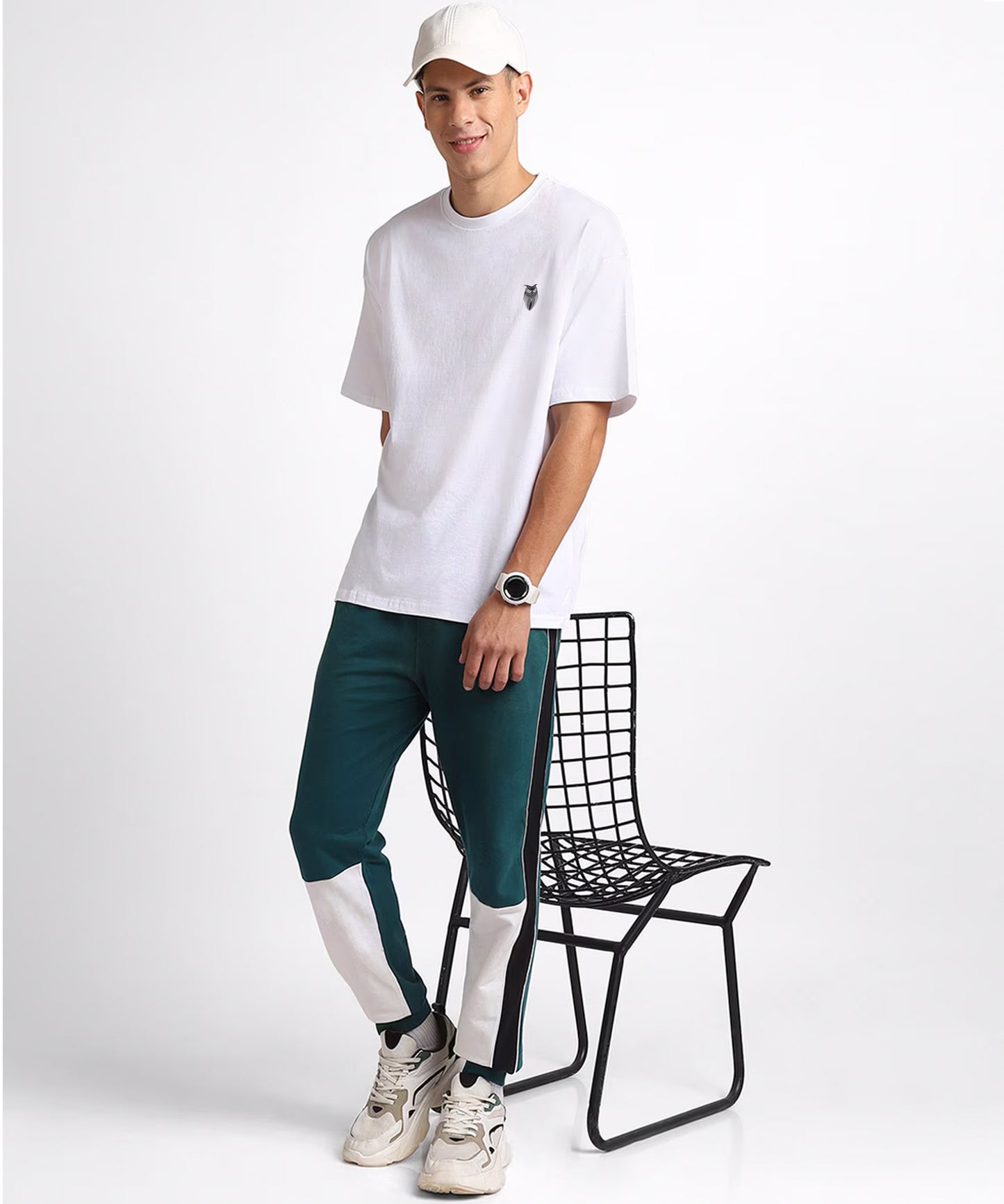 J&JP Men Oversized Back Printed T-shirt - White