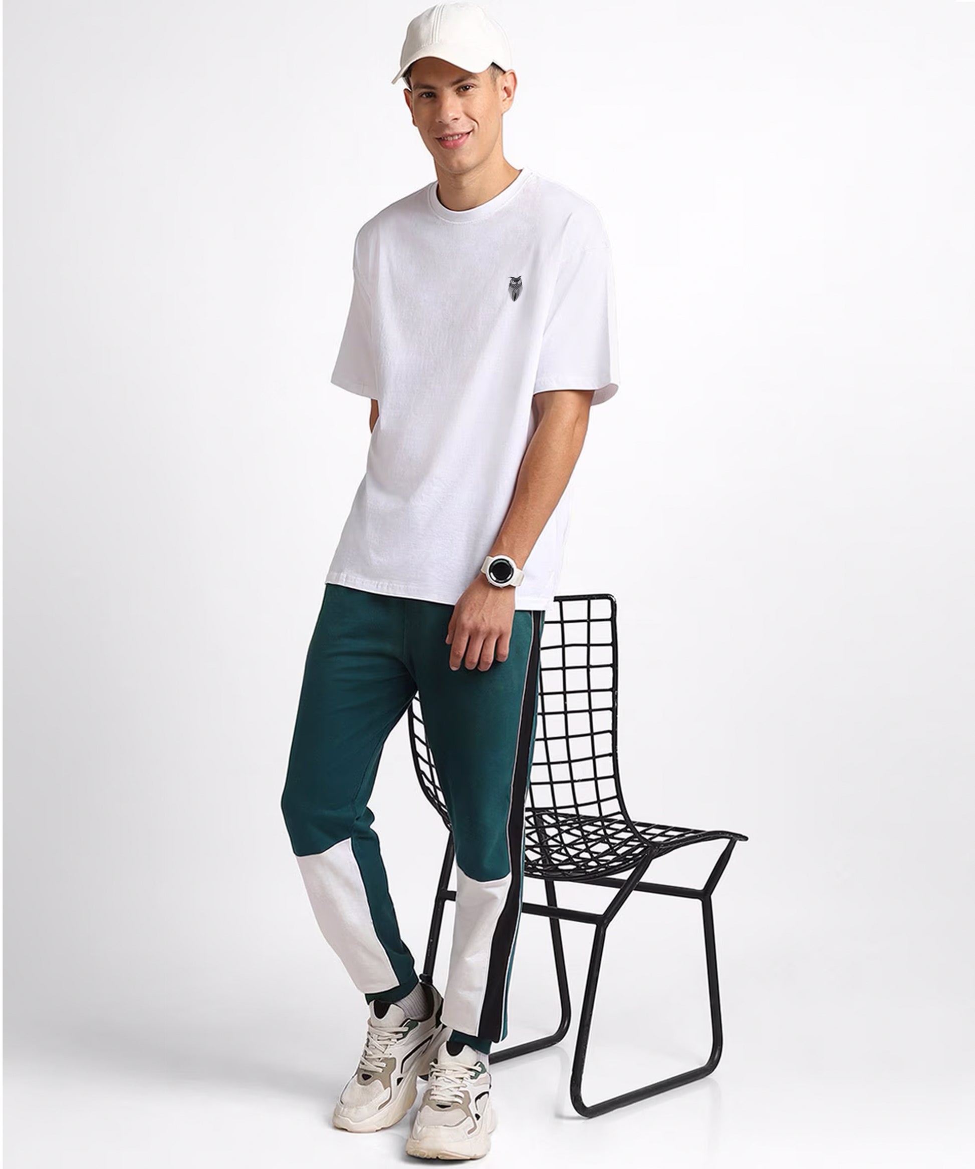 J&JP Men Oversized Back Printed T-shirt - White