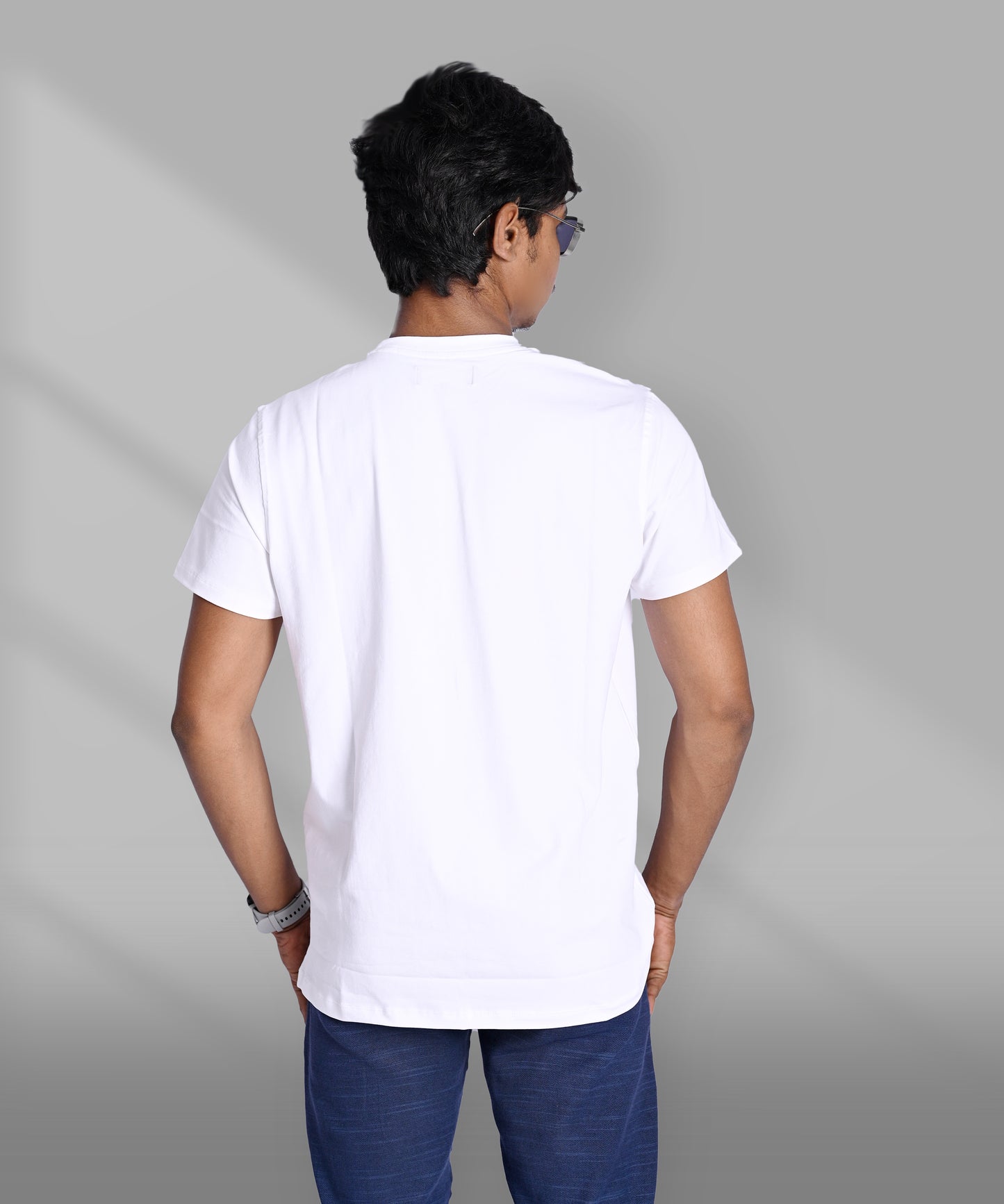 J&JP Men's Graphic Prined Half sleeve Tshirt-White