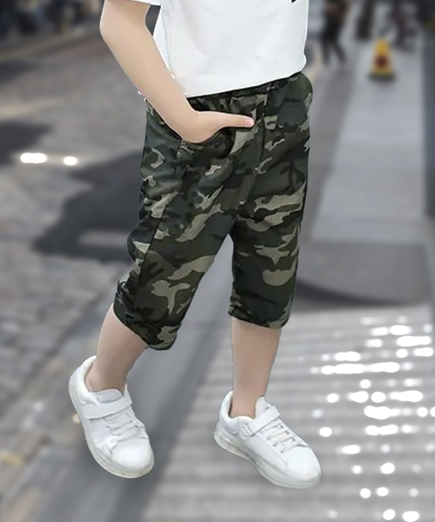 J&JP Kids Boys Camouflage T-shirt and Shorts Set