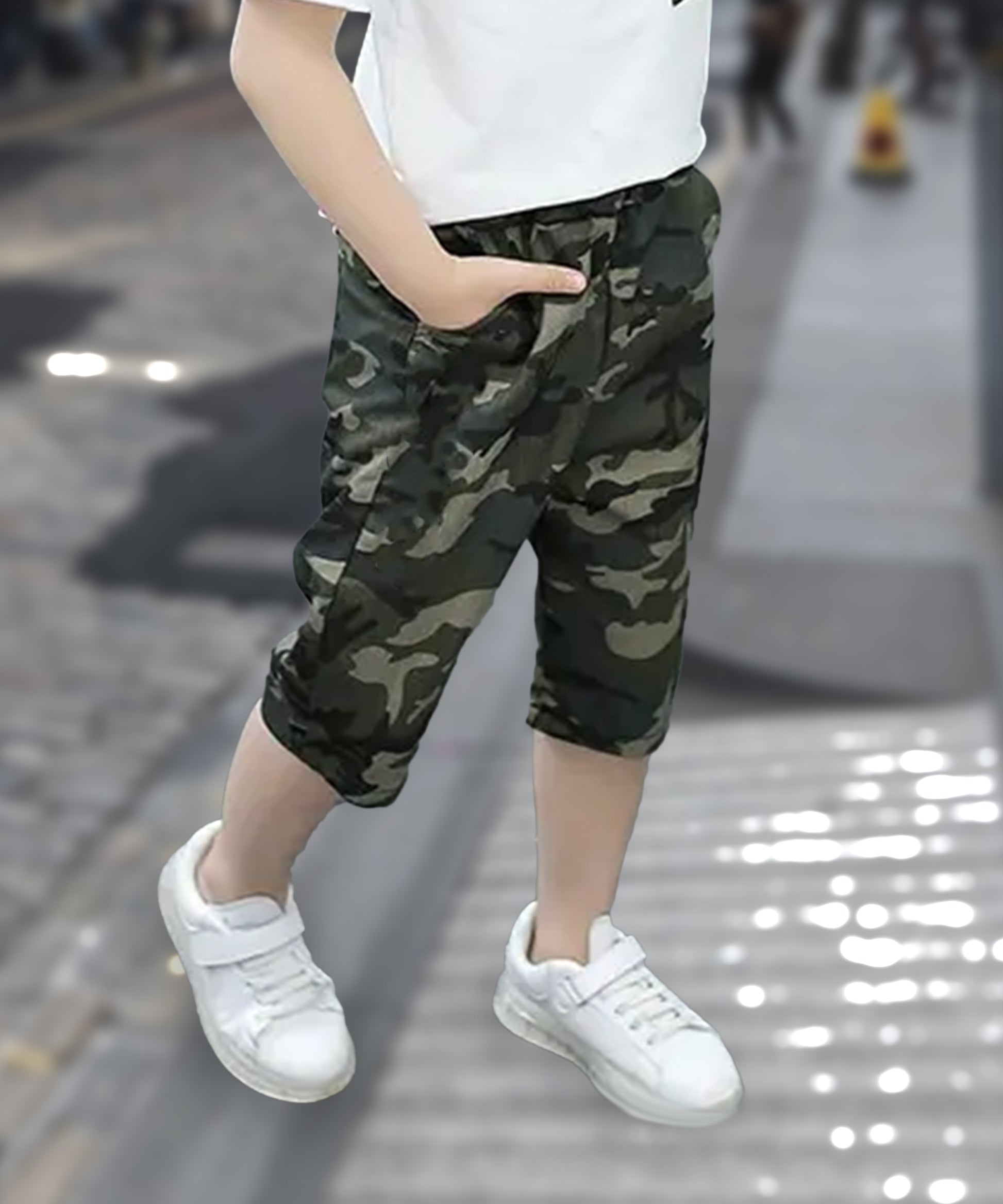 J&JP Kids Boys Camouflage T-shirt and Shorts Set
