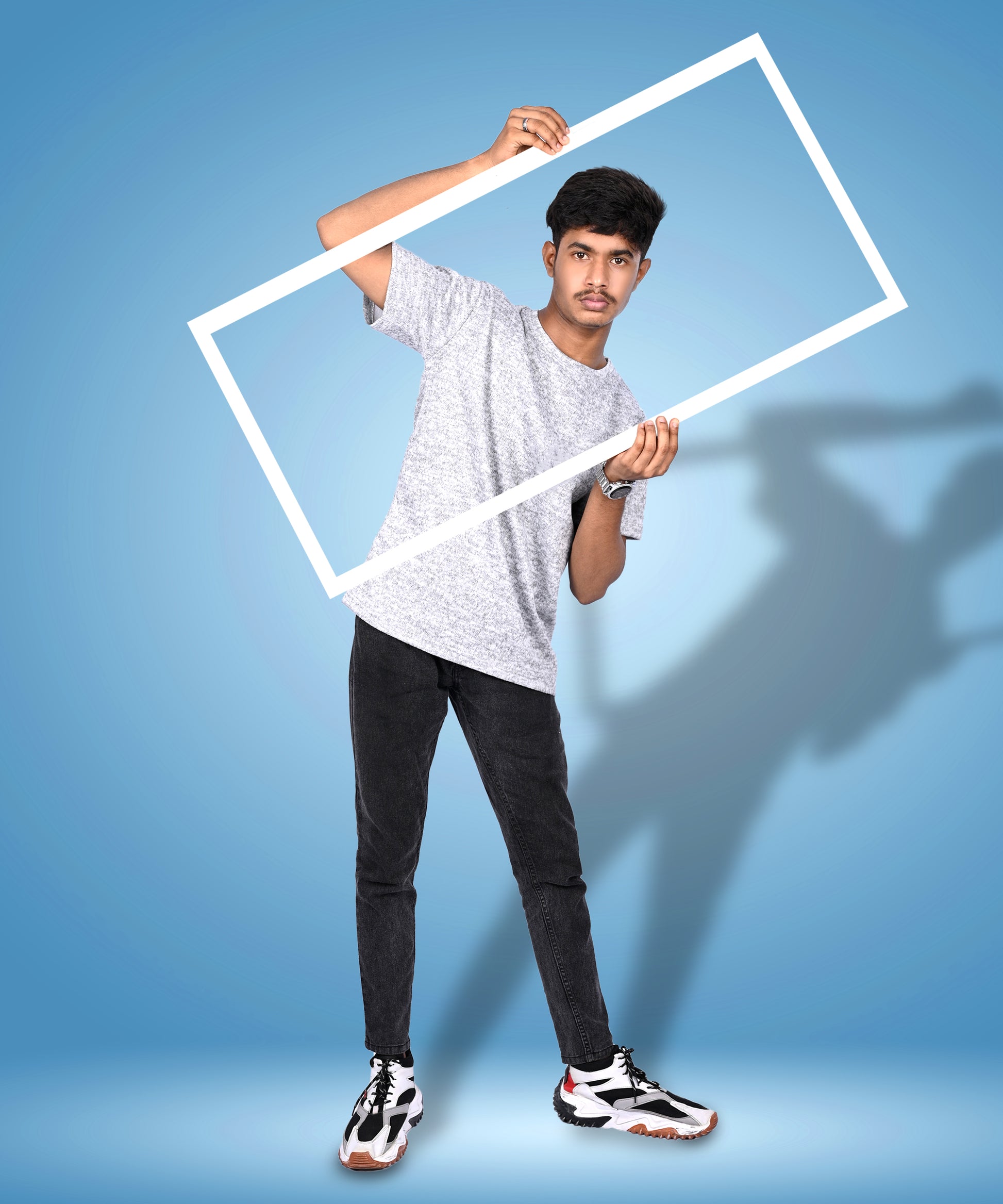 J&JP Texture Printed grey tshirt