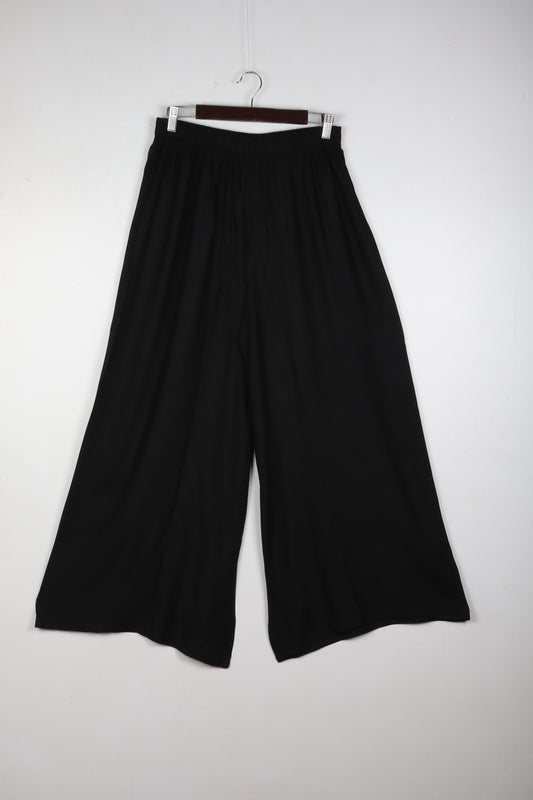 Womens Navy Viscose Solid Pant