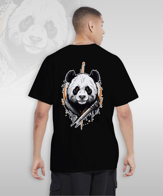 J&JP Men Oversized Back Printed T-Shirt-Black