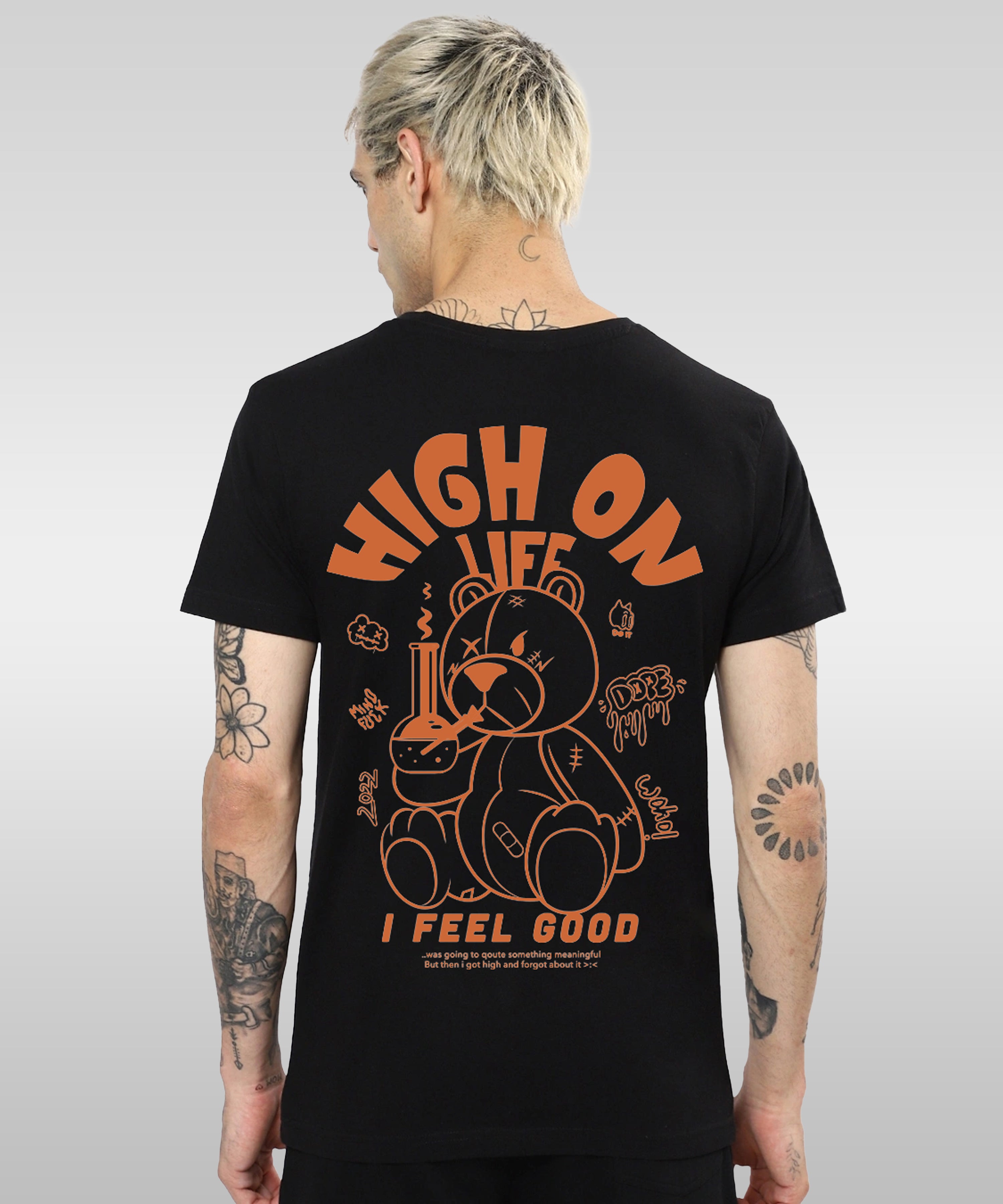 Men's Oversized Back Printed T-Shirt - Black, J&JP, Buy Now