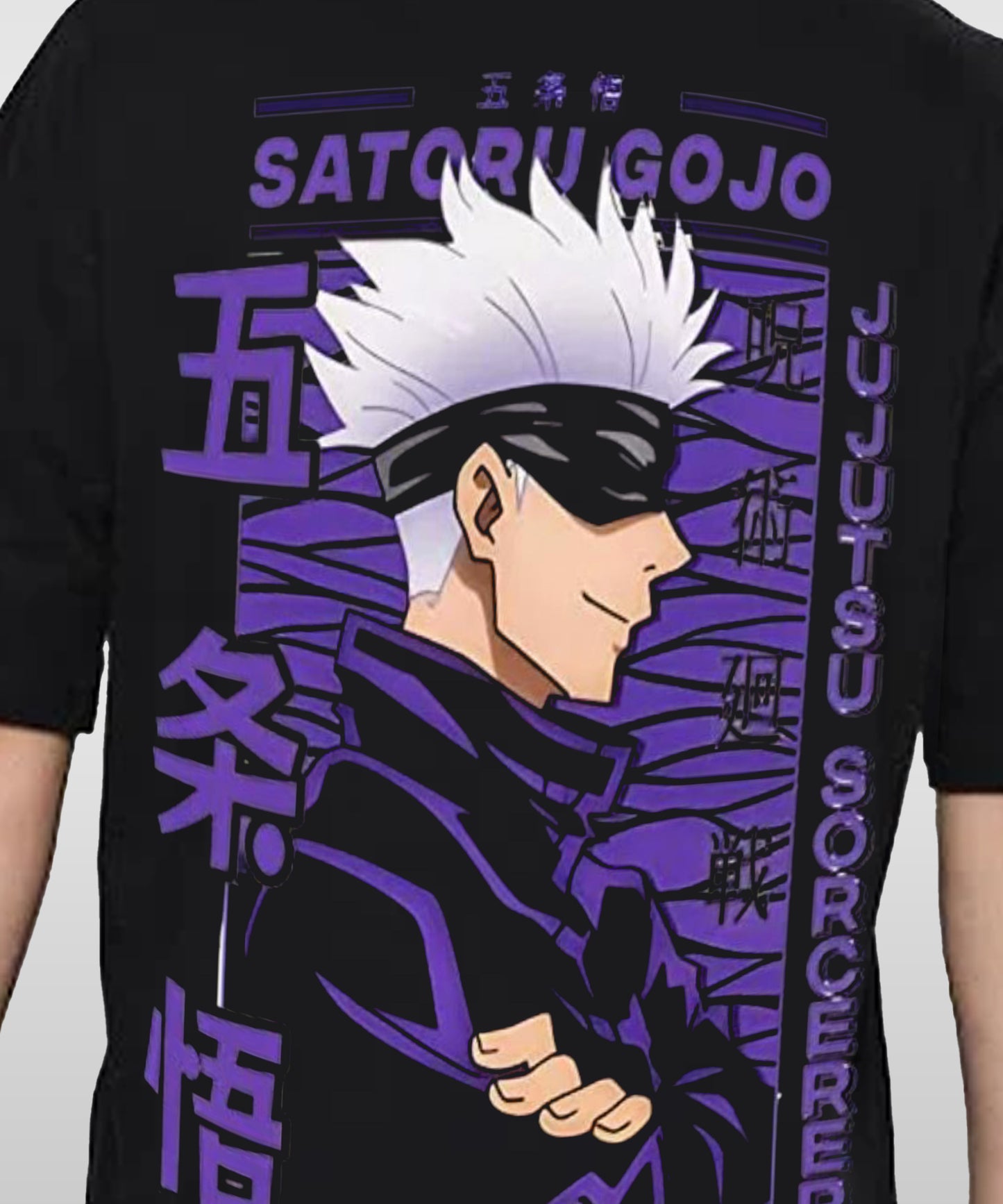 J&JP Men Oversized Back Printed T-Shirt-Black