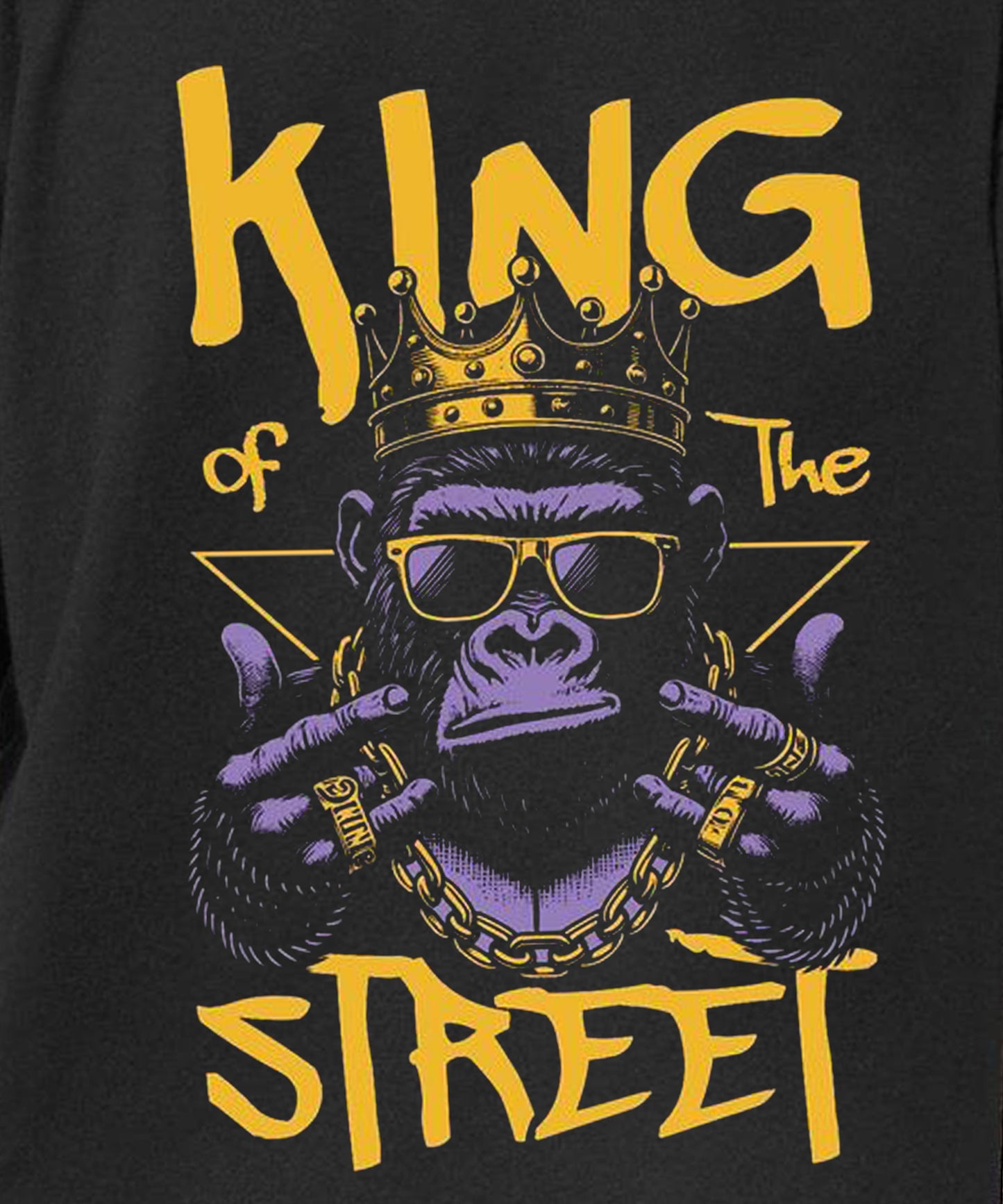 J&JP Men Oversized Back Printed T-Shirt-Black