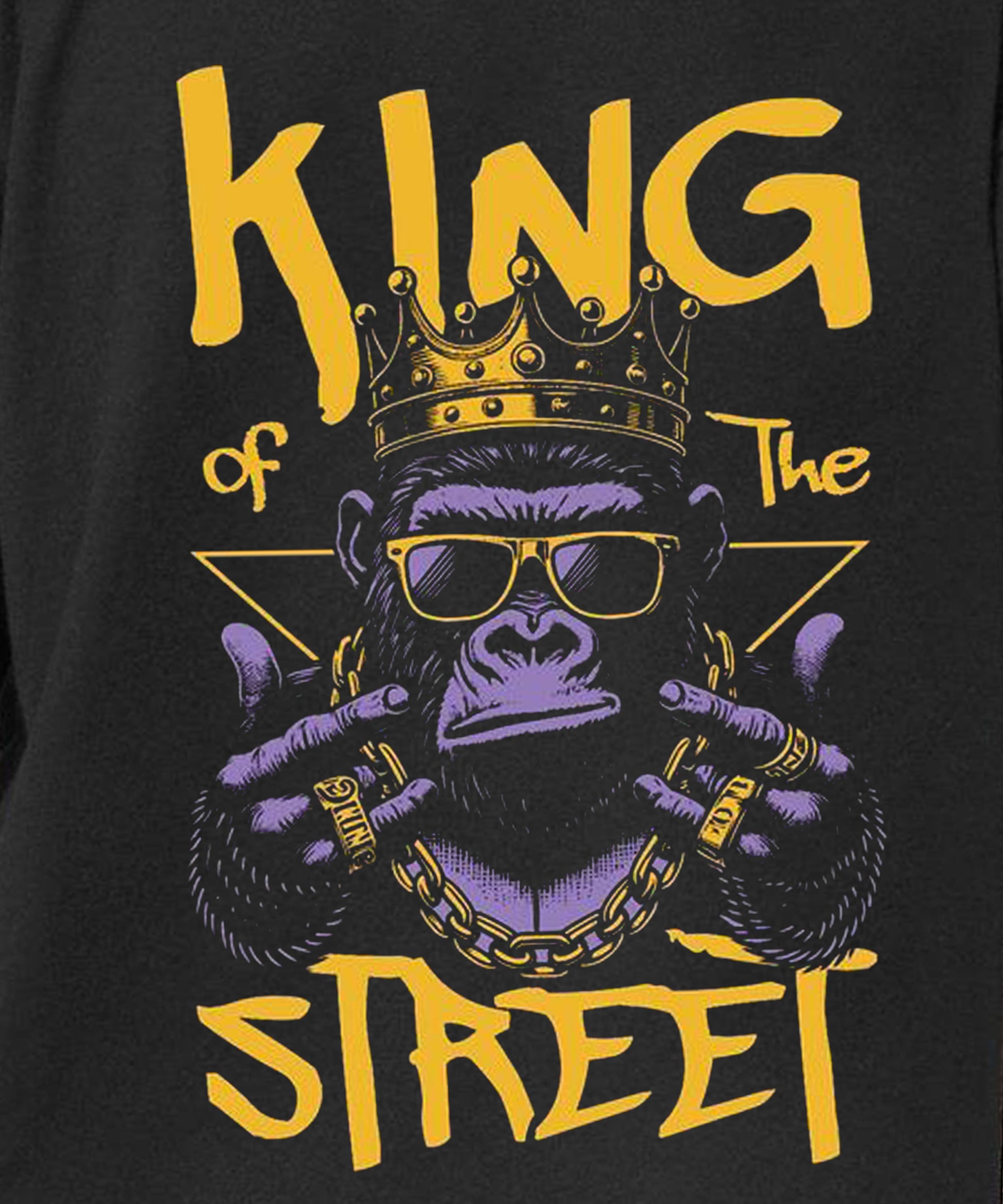 J&JP Men Oversized Back Printed T-Shirt-Black