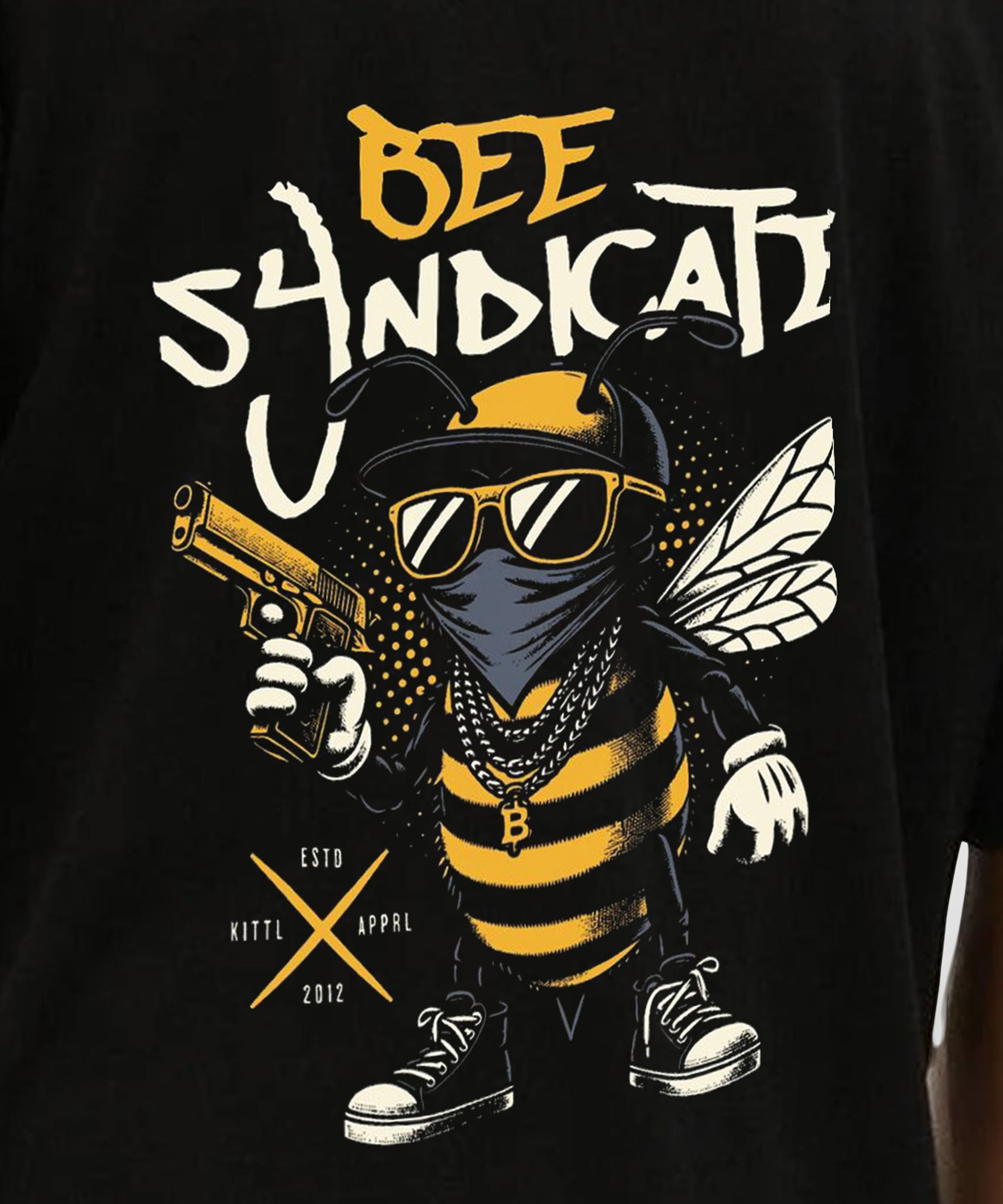 J&JP Men Oversized Back Printed T-Shirt-Black