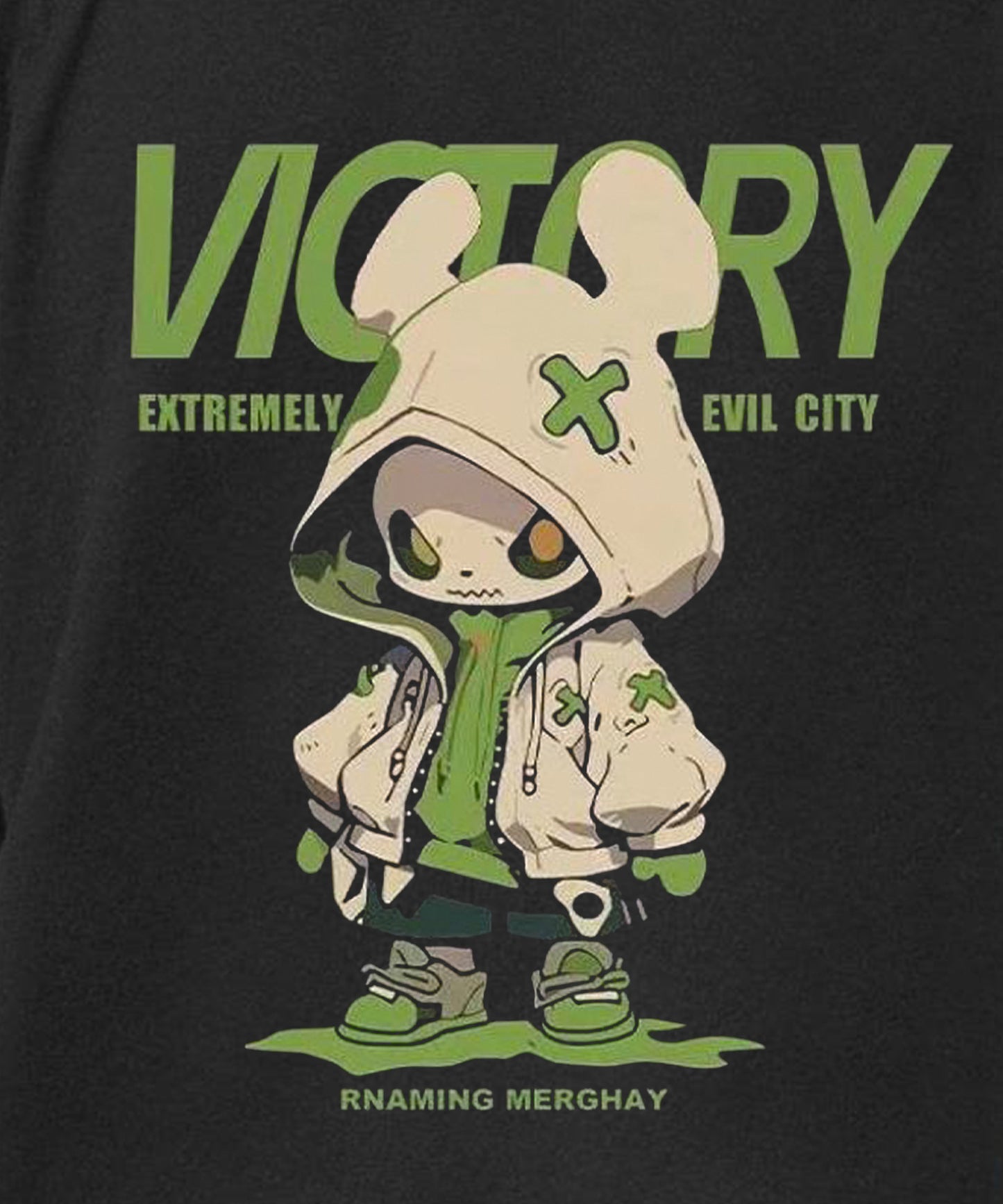 J&JP Men Oversized Back Printed T-Shirt-Black