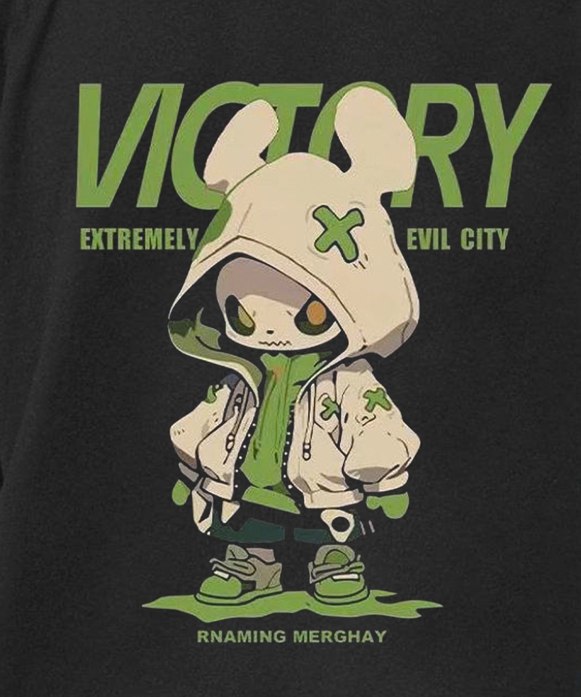 J&JP Men Oversized Back Printed T-Shirt-Black