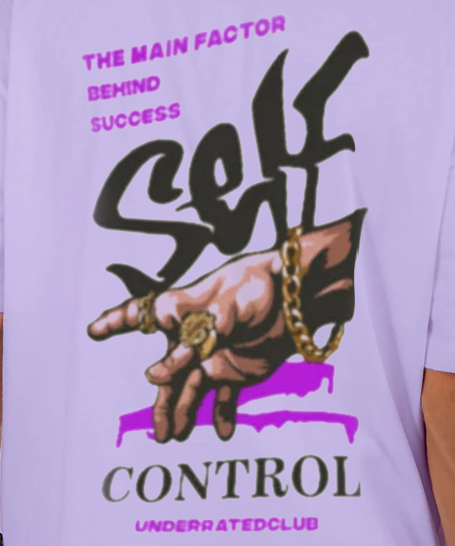 J&JP Men Oversized Back Printed T-Shirt-Purple