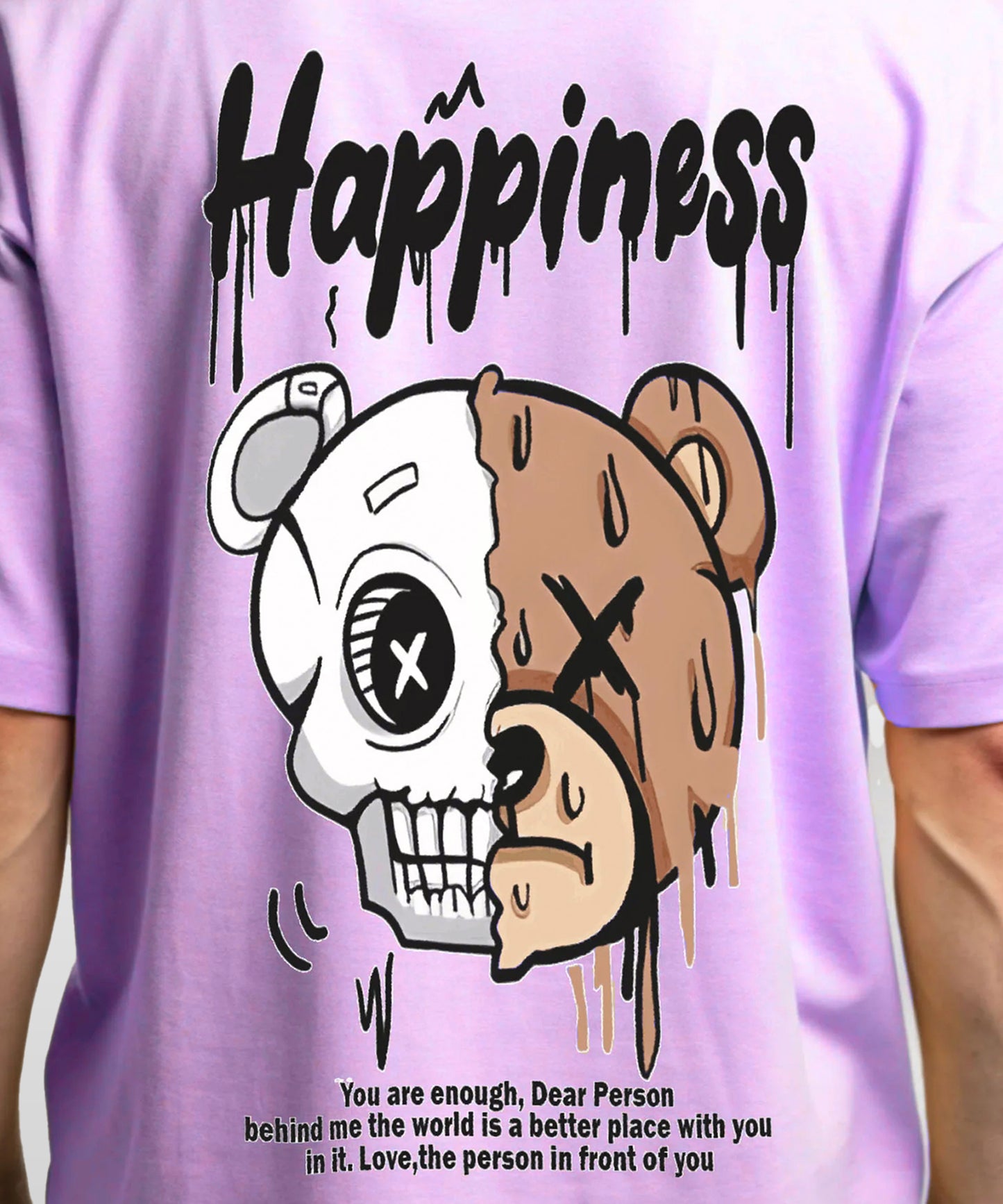 J&JP Men Oversized Back Printed T-Shirt-Purple