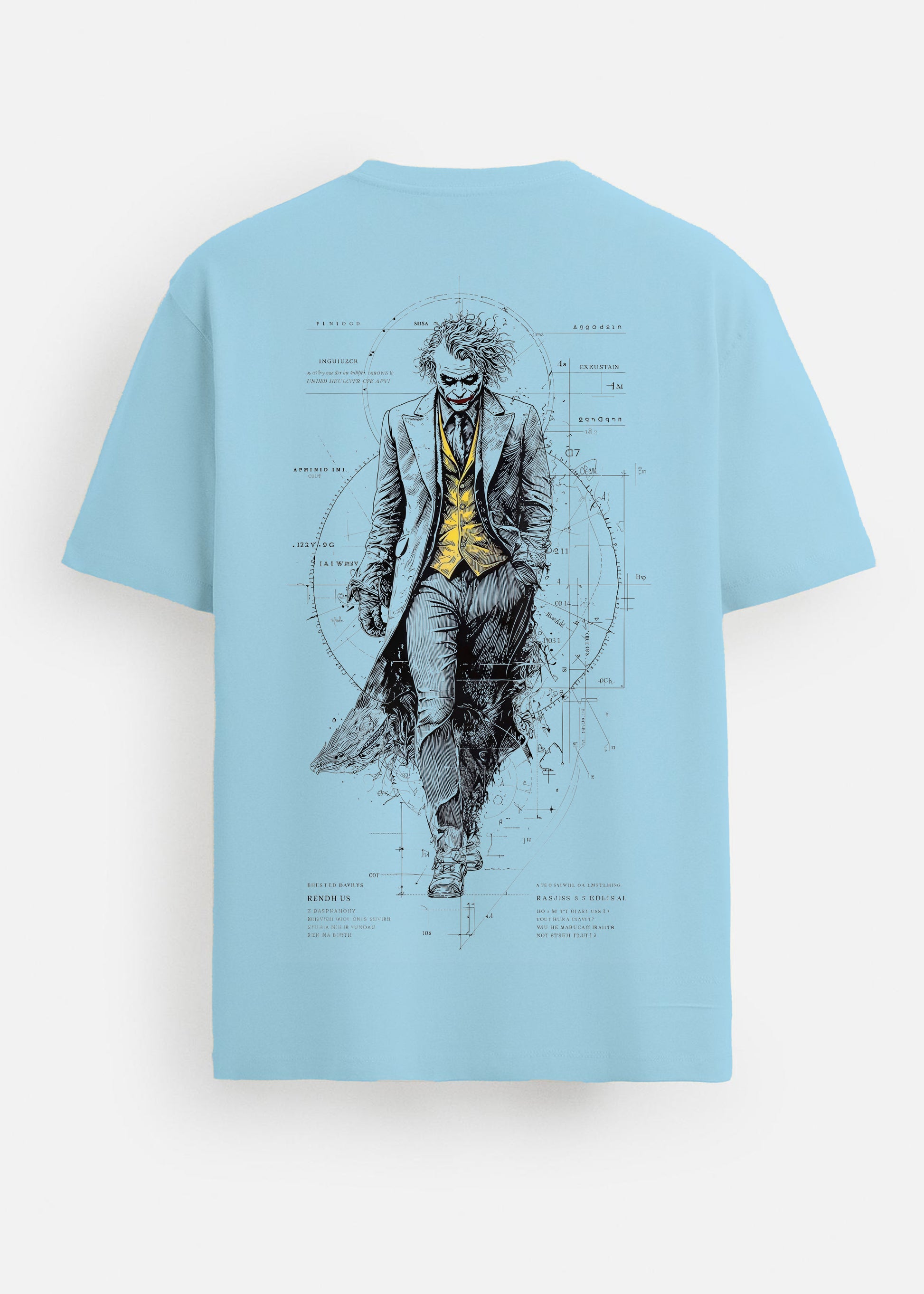 Joker T-Shirt for Men – GOAT Series Iconic Back Graphic Printed Blue Tee