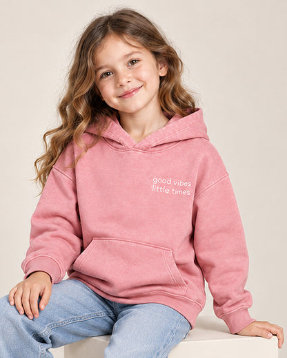 J&JP Girls Pink Printed Full Sleeve Hoodie