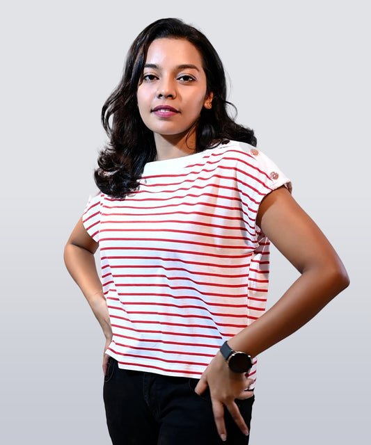 J&JP Women’s Striped T-Shirt – Casual Cotton Top
