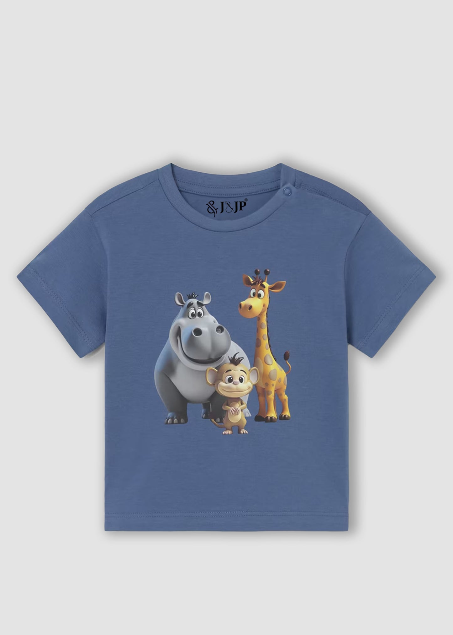 J&JP Boys Animal Graphic Printed Casual Blue T-Shirt