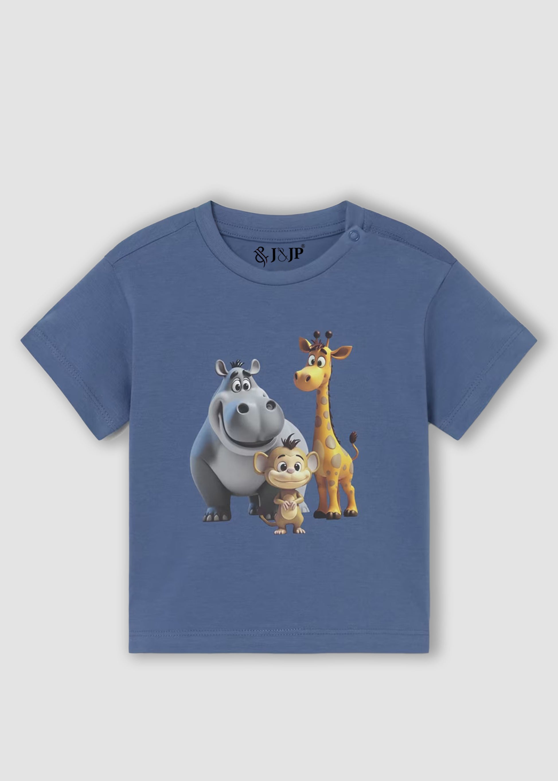 J&JP Boys Animal Graphic Printed Casual Blue T-Shirt