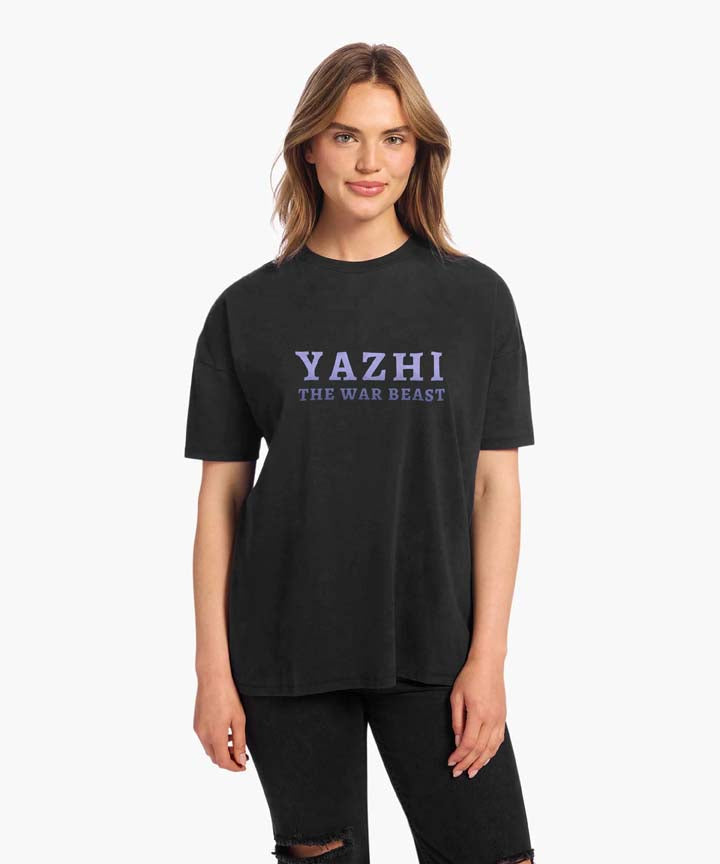 J&JP Women Yazhi The War Beast Oversized T-Shirt -Black