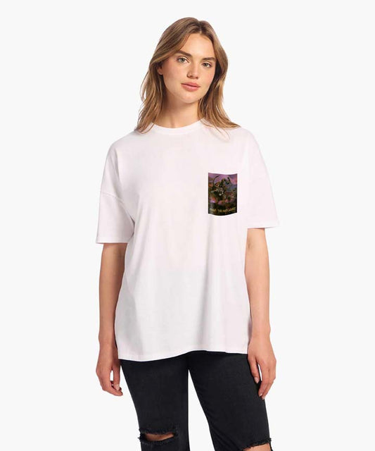 J&JP Women Yazhi Printed Oversized T-Shirt -White
