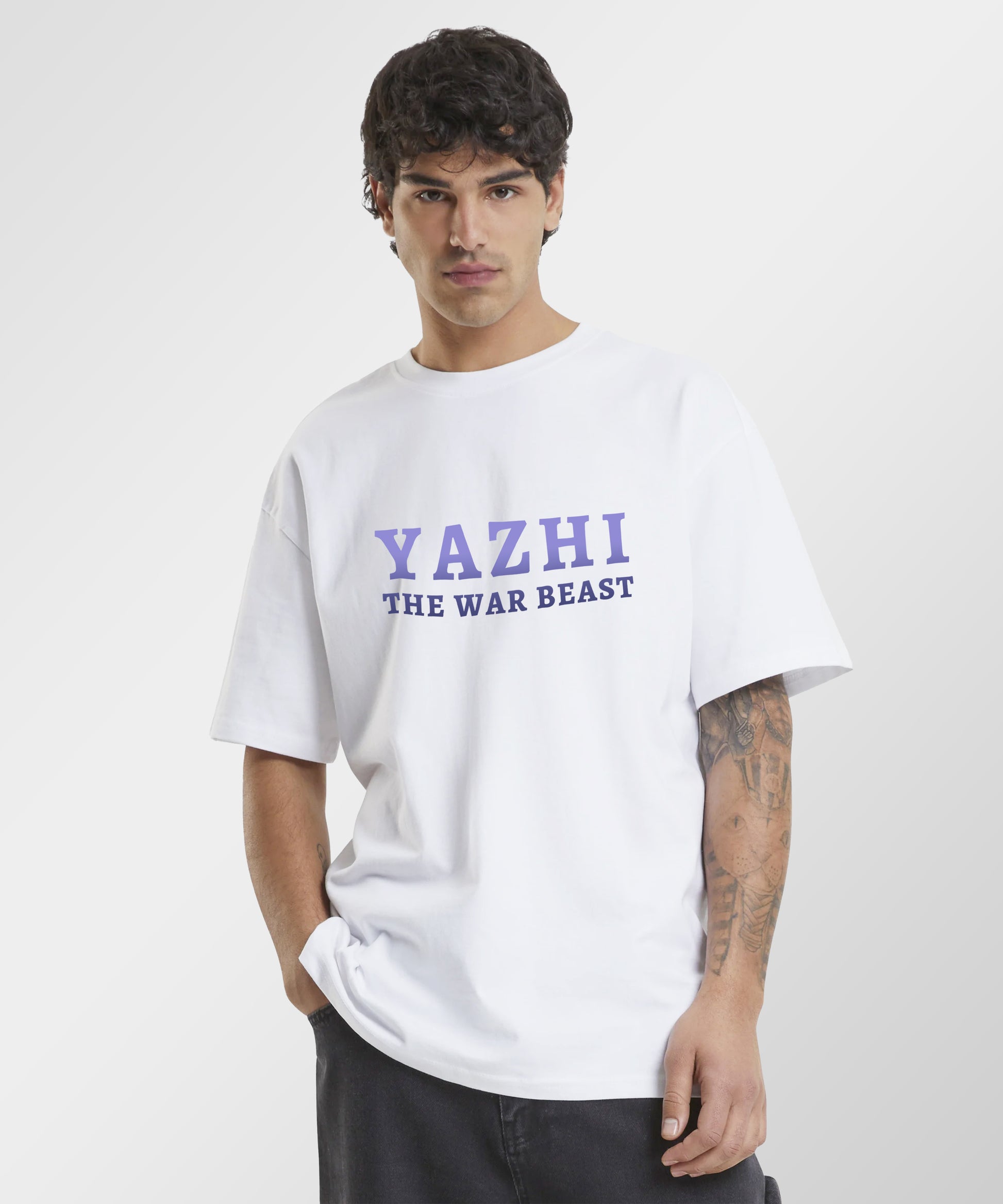J&JP Yazhi The War Beast Men Oversized T-Shirt - White