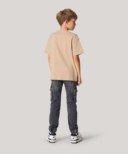 Aathichudi Tamil T-Shirt for Boys Oversized- Beige