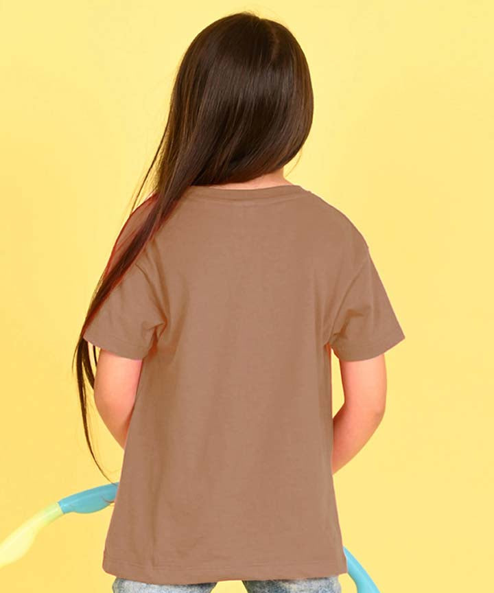 Aathichudi Tamil T-Shirt forGirls Oversized- Brown