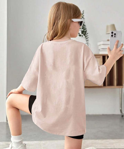 Aathichudi Tamil T-Shirt forGirls Oversized- Beige